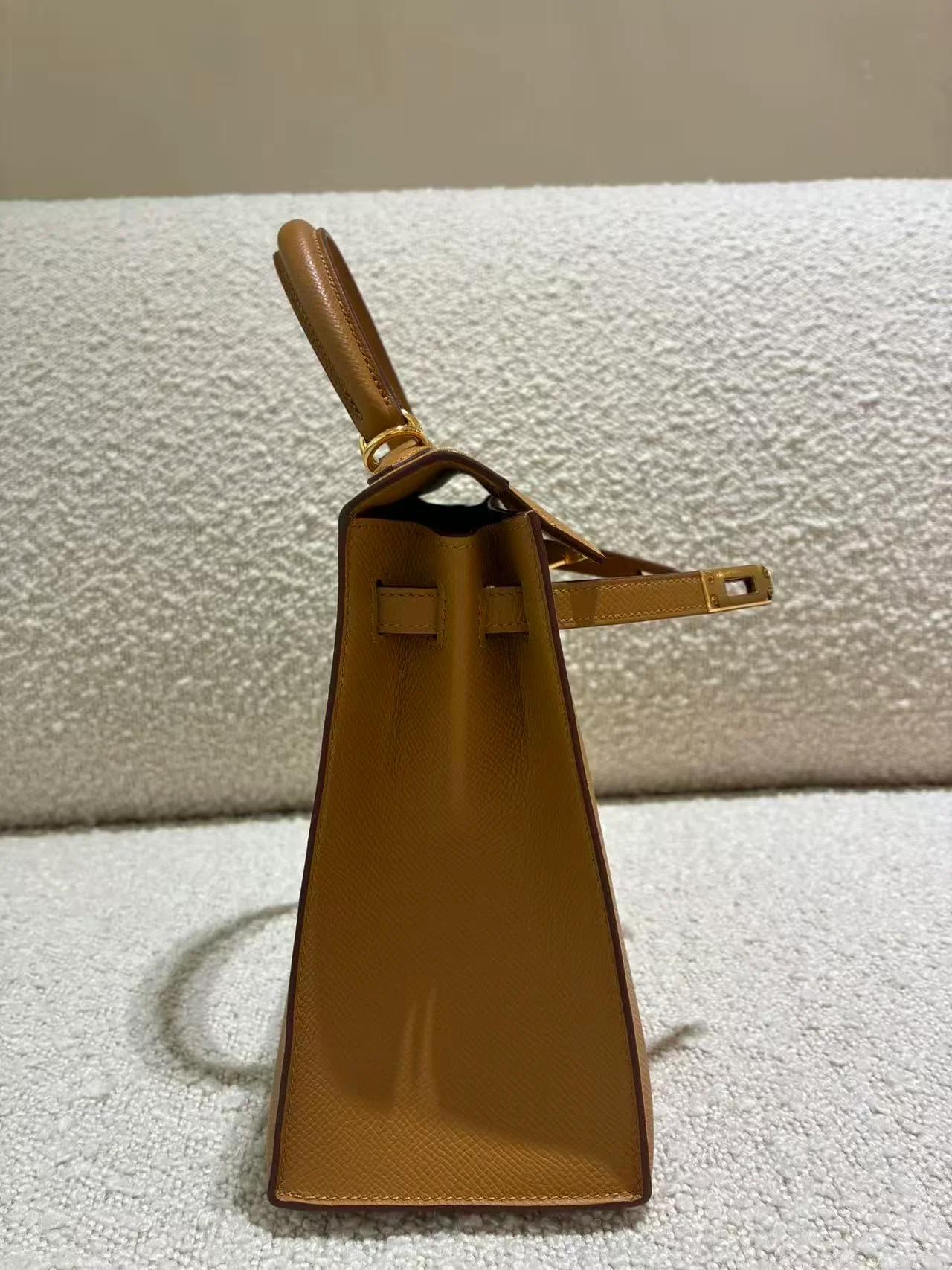 SA超美品 HERMÈS 爱马仕 Kelly 25 外缝 2S 芝麻色 Sesame Epsom牛皮 金扣 B刻 2023年 - 12