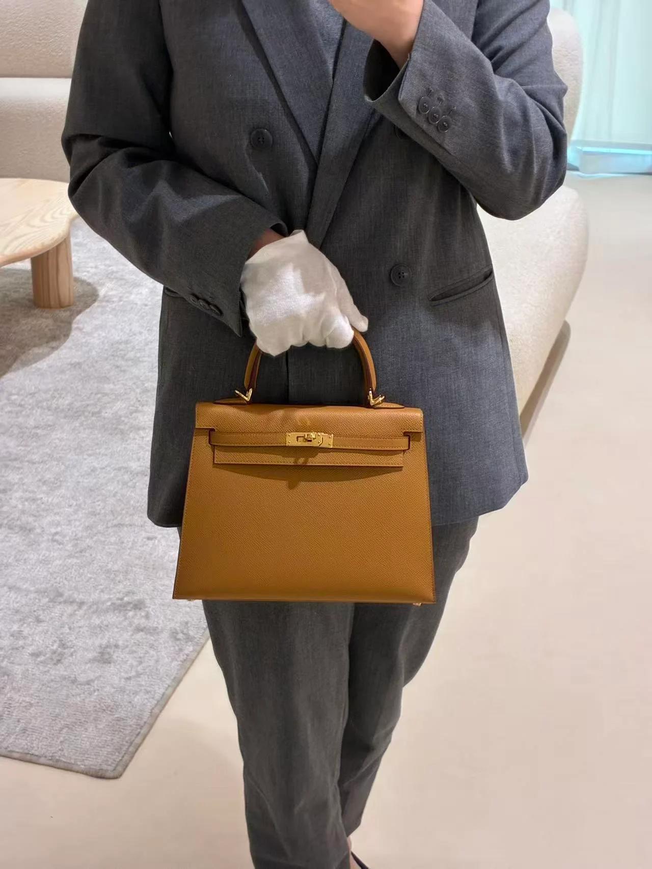SA超美品 HERMÈS 爱马仕 Kelly 25 外缝 2S 芝麻色 Sesame Epsom牛皮 金扣 B刻 2023年 - 6