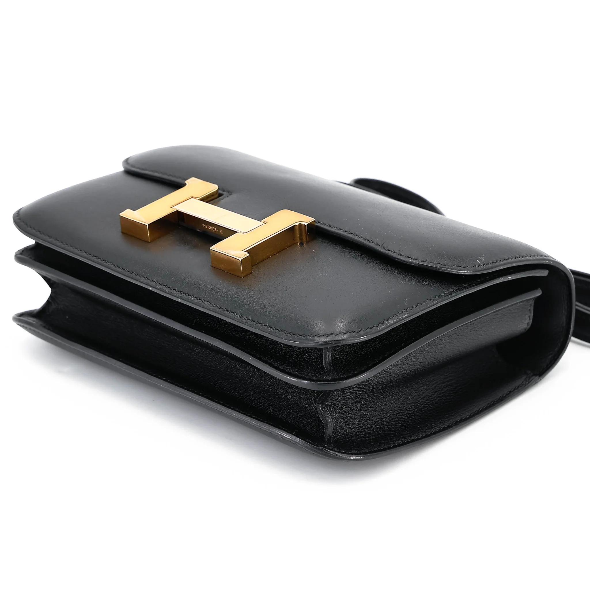 A美品 HERMÈS 愛馬仕 Constance 康康 Mini 19 89 黑色 Noir (Black) Swift牛皮 金扣 A刻 2017年 - 4