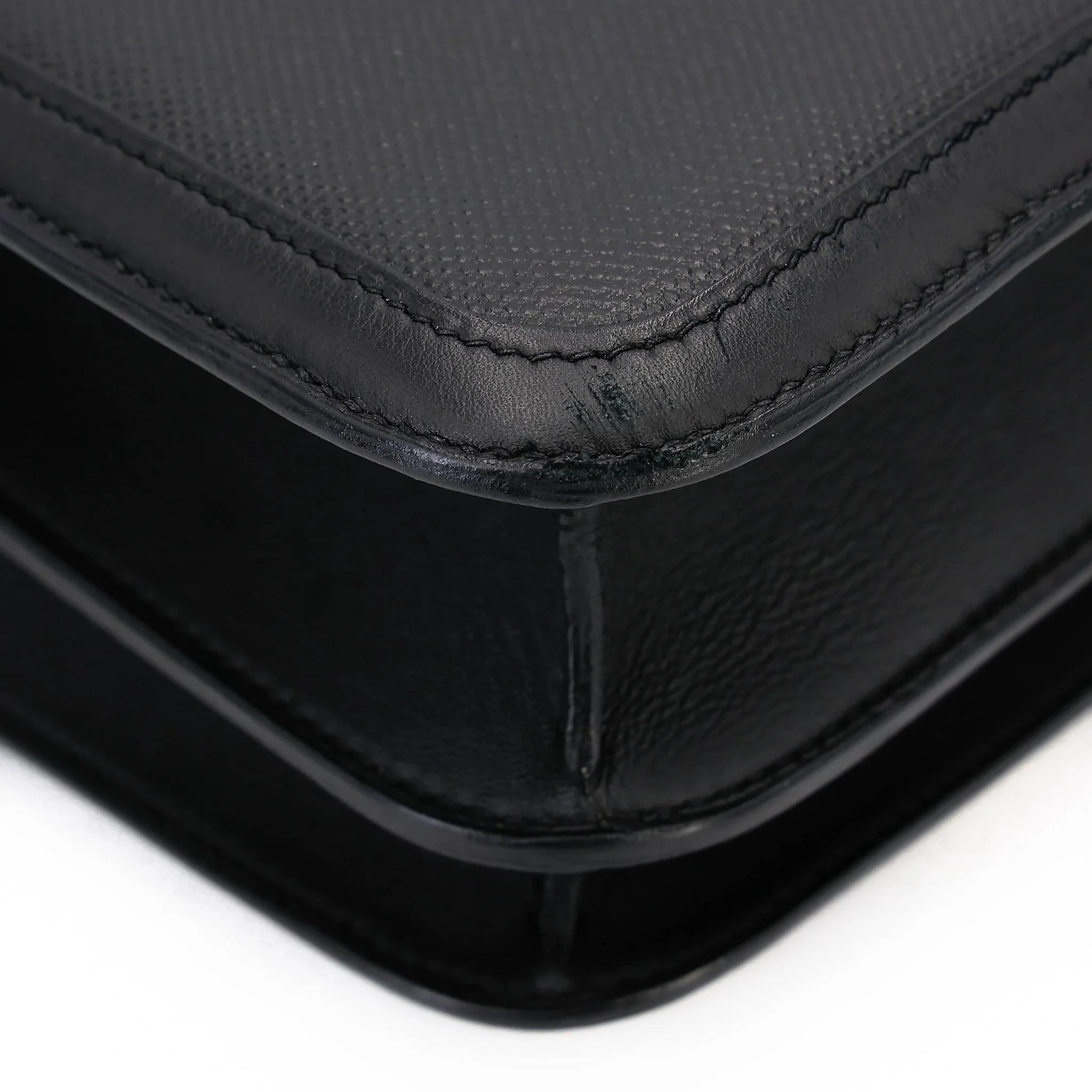 A美品 HERMÈS 愛馬仕 Constance 康康 24 89 黑色 Noir (Black) Toile H 帆布 Swift牛皮 銀扣 D刻 2019年 - 11