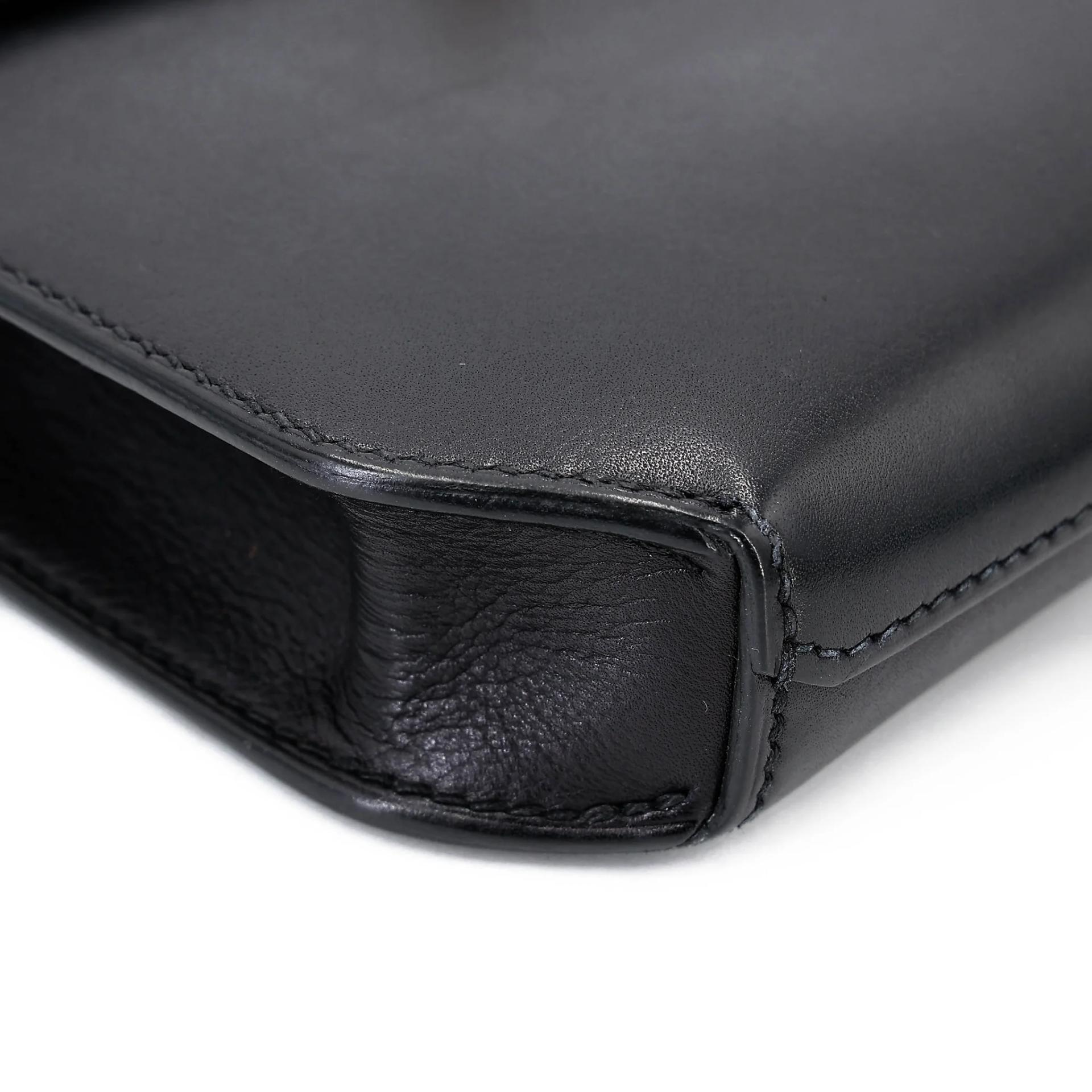 中古AB HERMÈS 爱马仕 Kelly depeches 25 公文包 89 黑色 Noir (Black) Evergrain皮 金扣 Y刻 2020年 - 18