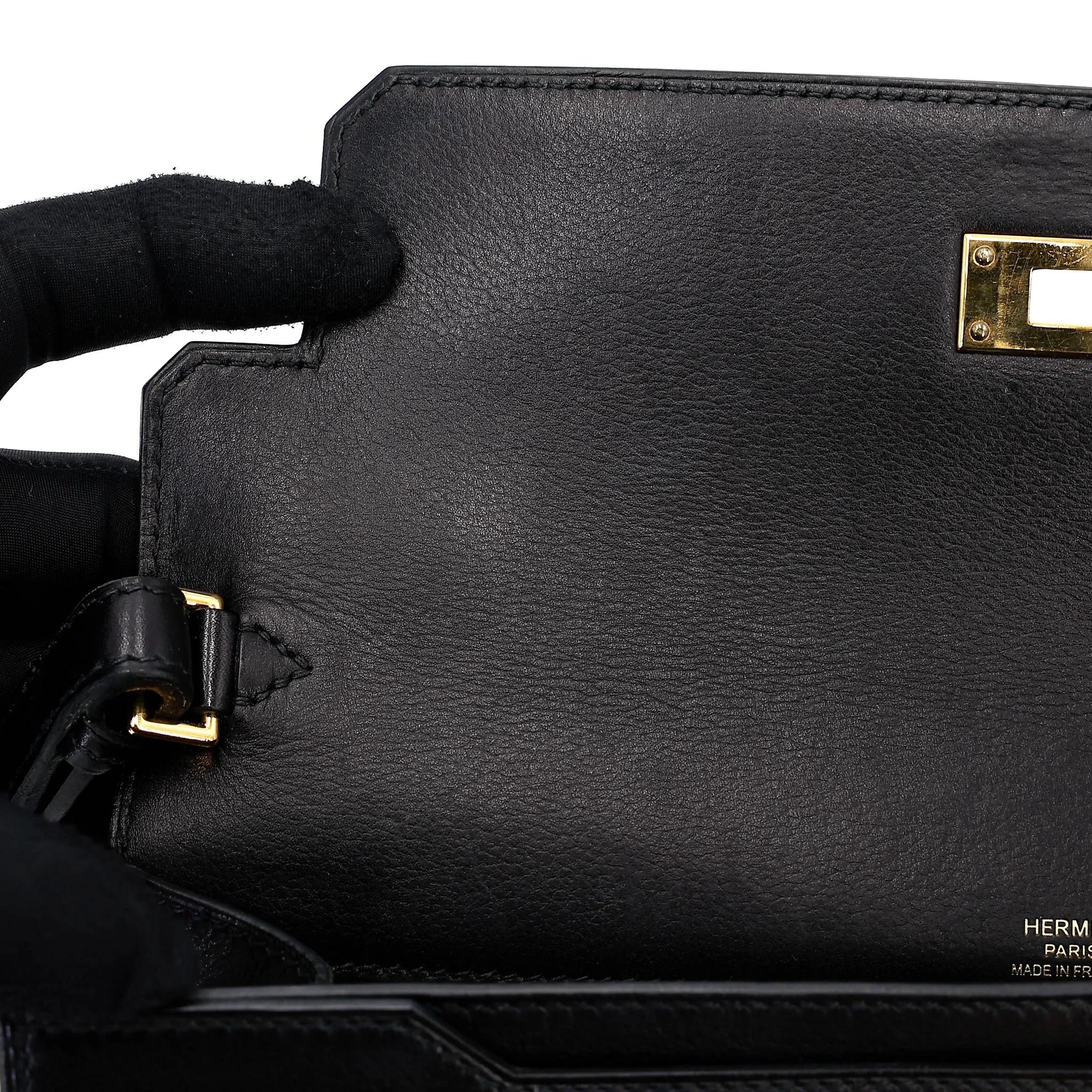 中古AB HERMÈS 愛馬仕 Kelly depeches 25 公文包 89 黑色 Noir (Black) Evergrain皮 金扣 Y刻 2020年 - 27