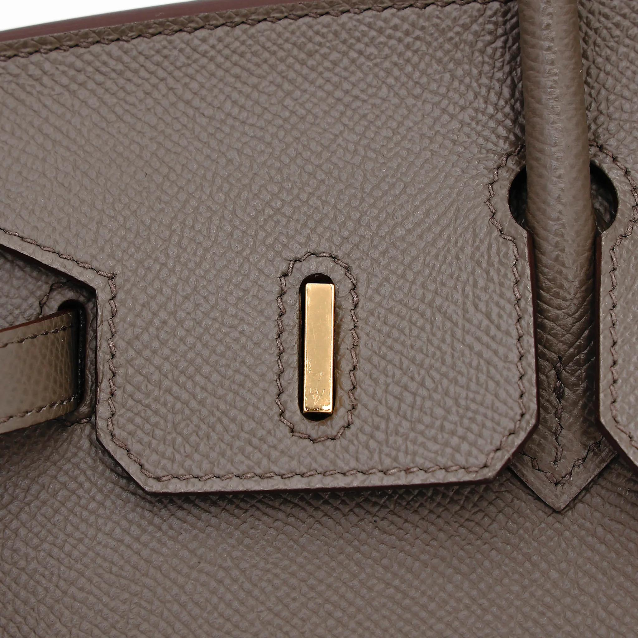 Very Good ( Rank A) HERMÈS Birkin 25 Sellier Etain (8F) Epsom Gold hardware Z (2021) - 14