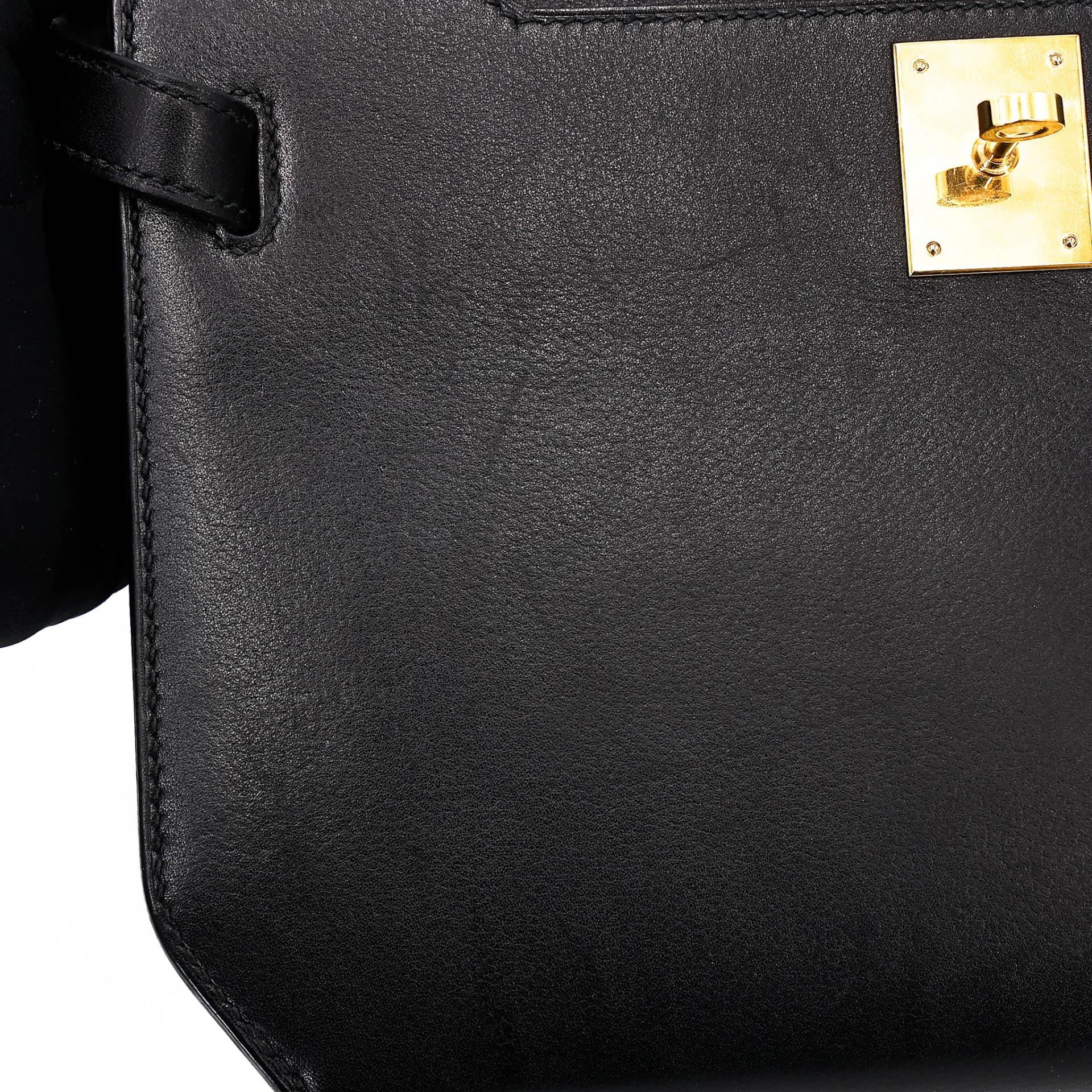 中古AB HERMÈS 爱马仕 Kelly depeches 25 公文包 89 黑色 Noir (Black) Evergrain皮 金扣 Y刻 2020年 - 16