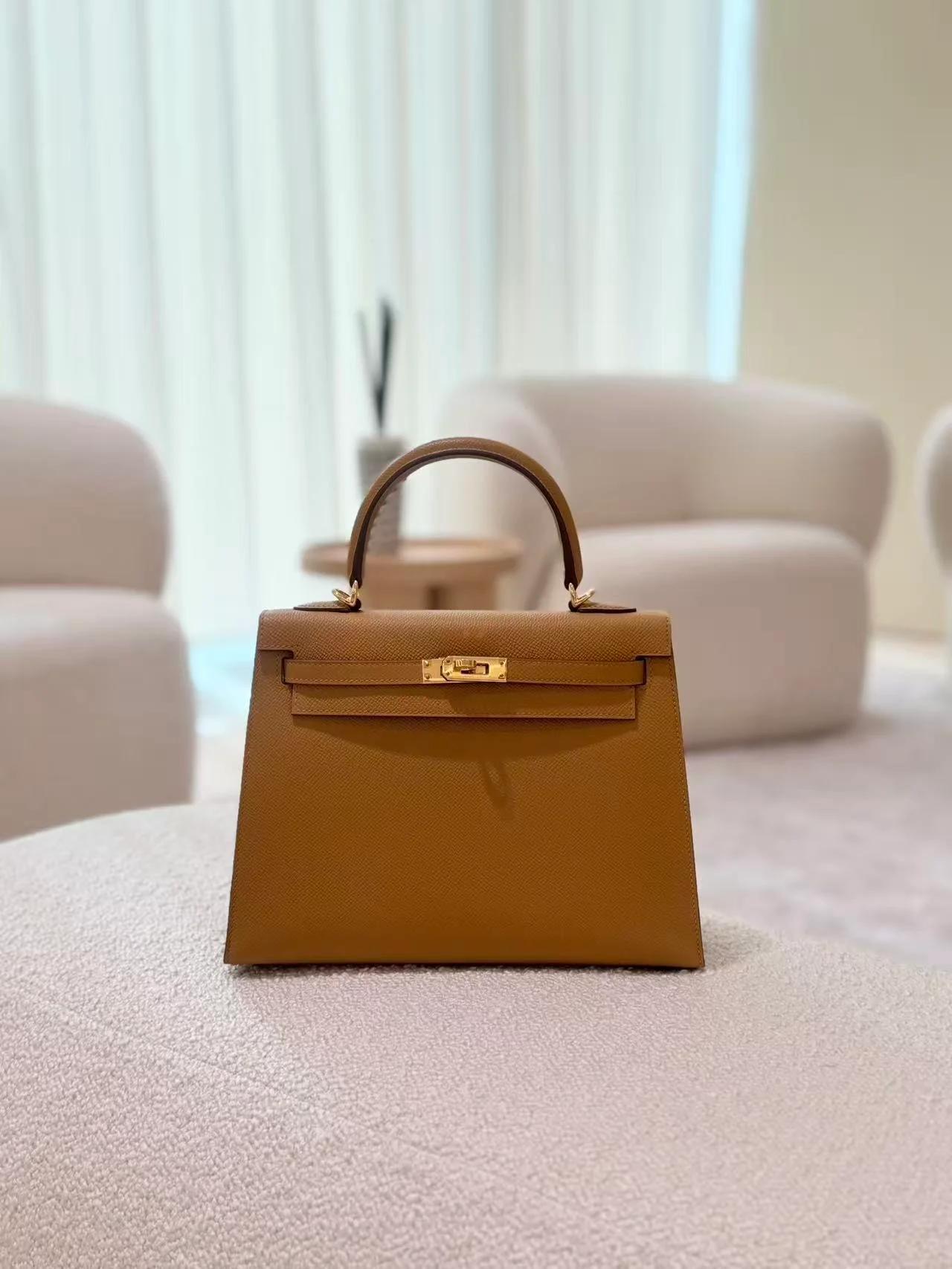 SA超美品 HERMÈS 爱马仕 Kelly 25 外缝 2S 芝麻色 Sesame Epsom牛皮 金扣 B刻 2023年 - 5