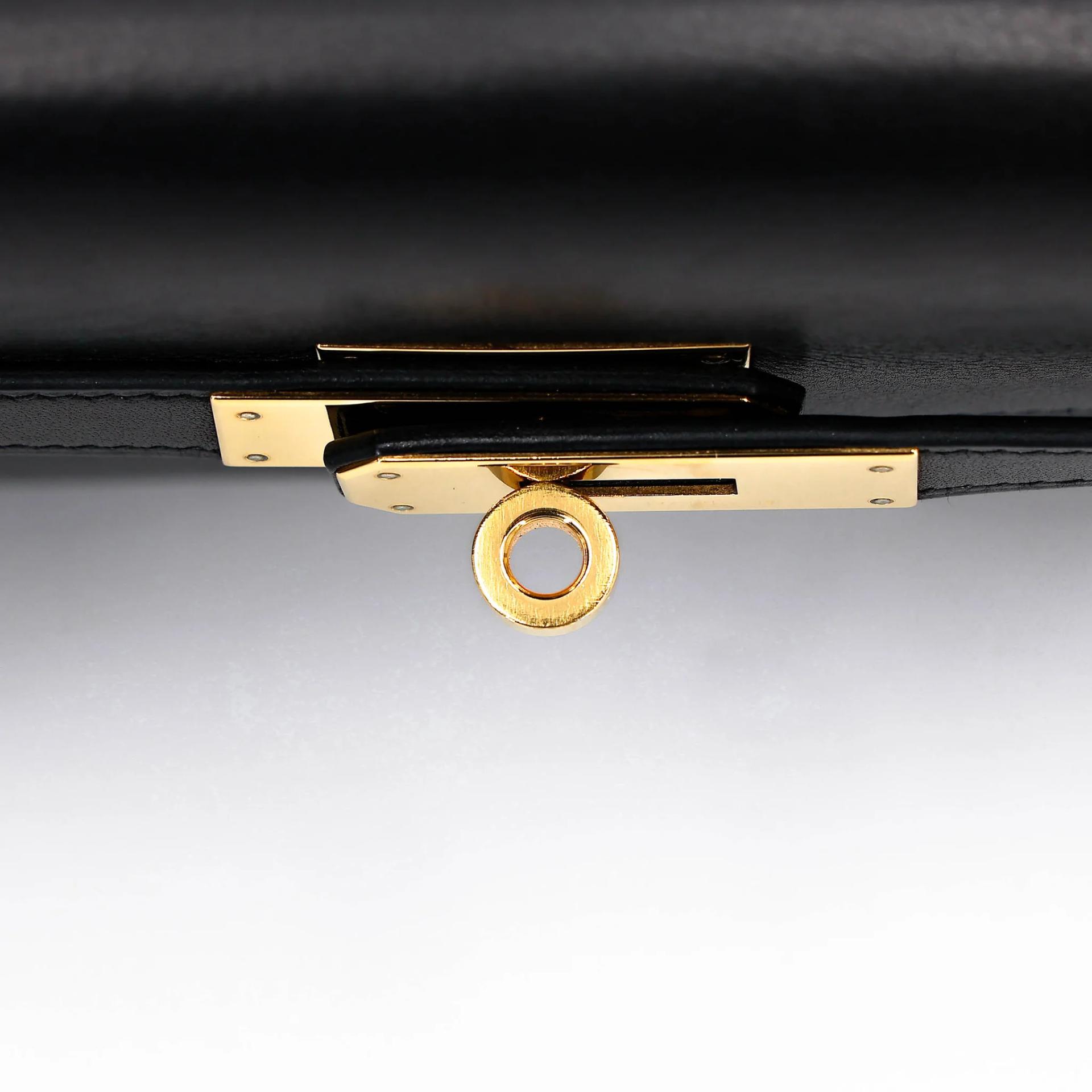 中古AB HERMÈS 爱马仕 Kelly depeches 25 公文包 89 黑色 Noir (Black) Evergrain皮 金扣 Y刻 2020年 - 22