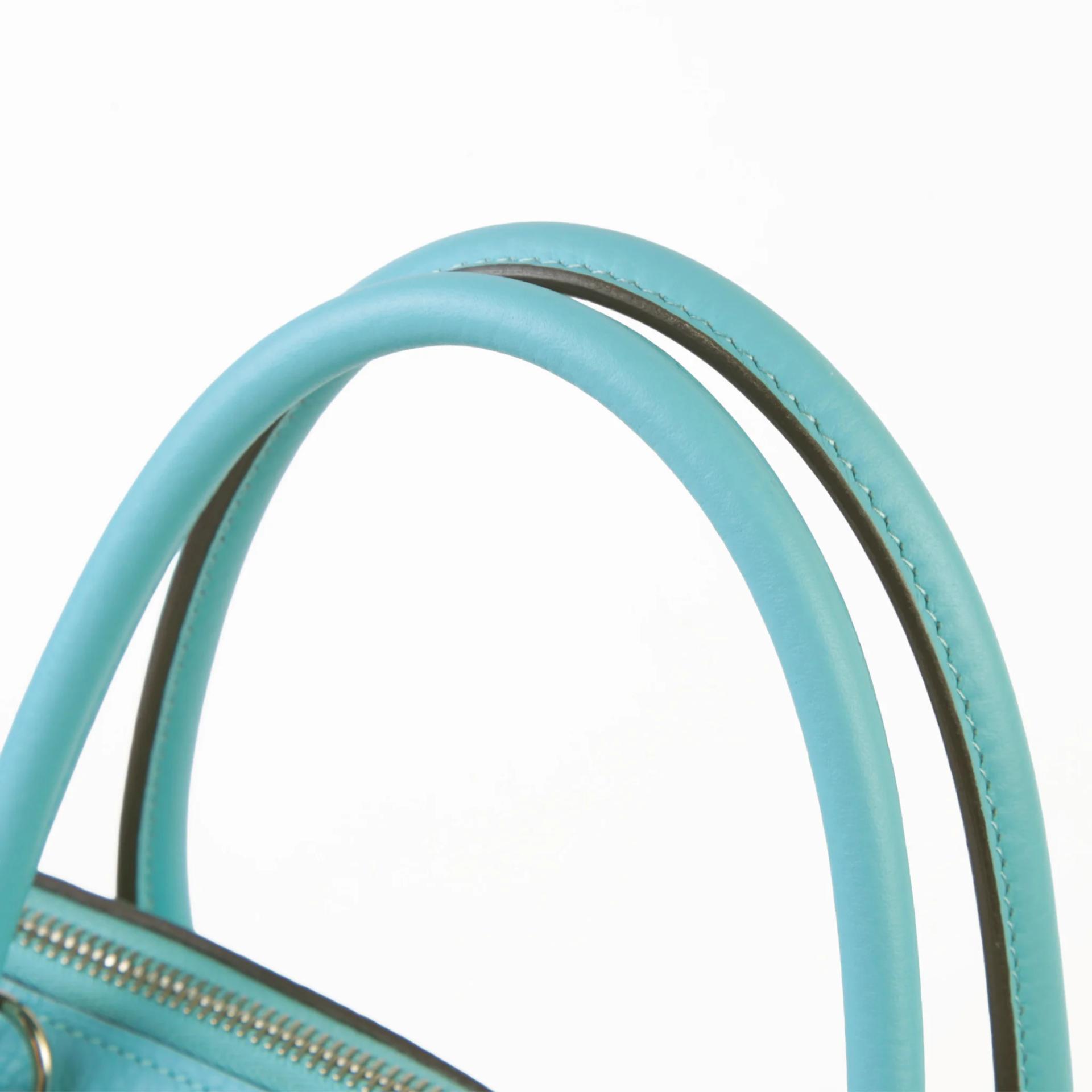 A美品 HERMÈS 愛馬仕 Bolide 31 3P 馬卡龍藍 Bleu Atoll Clemence小牛皮 銀扣 T刻 2015年 - 3