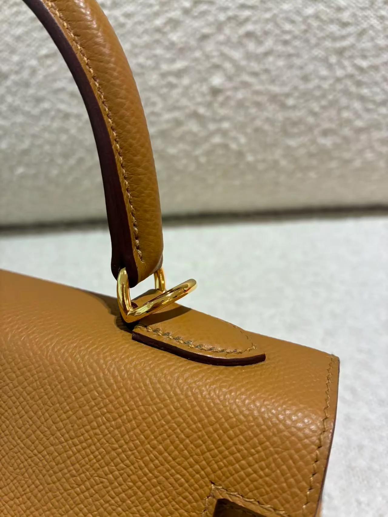 SA超美品 HERMÈS 爱马仕 Kelly 25 外缝 2S 芝麻色 Sesame Epsom牛皮 金扣 B刻 2023年 - 20