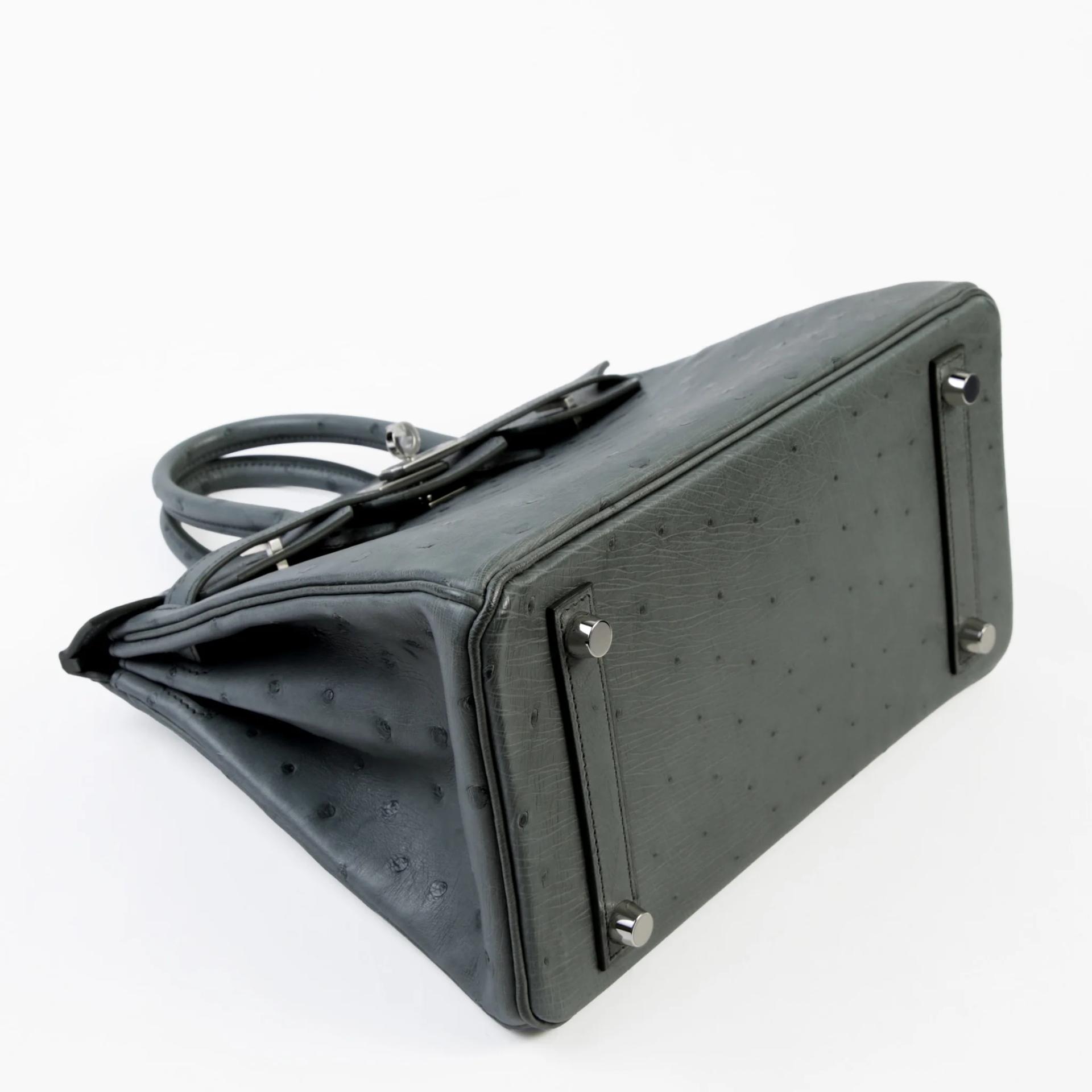 Brand New ( Rank N ) HERMÈS Birkin 25 Vert Amande (63) Ostrich Palladium hardware G (2026) - 4