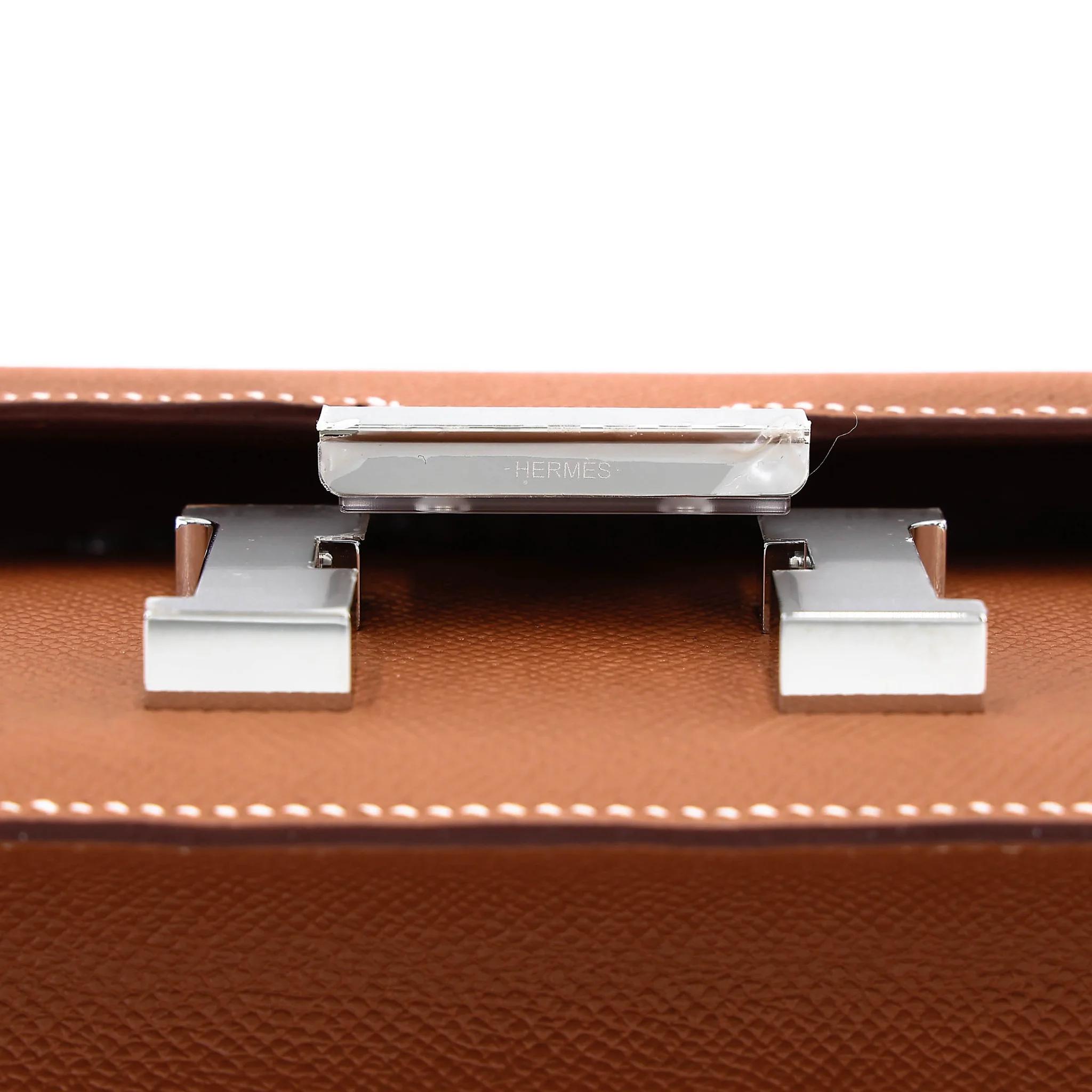 未使用保存品 HERMÈS 愛馬仕 Constance 康康 Elan 37 金棕色 Gold Epsom牛皮 銀扣 W刻 2024年 - 9