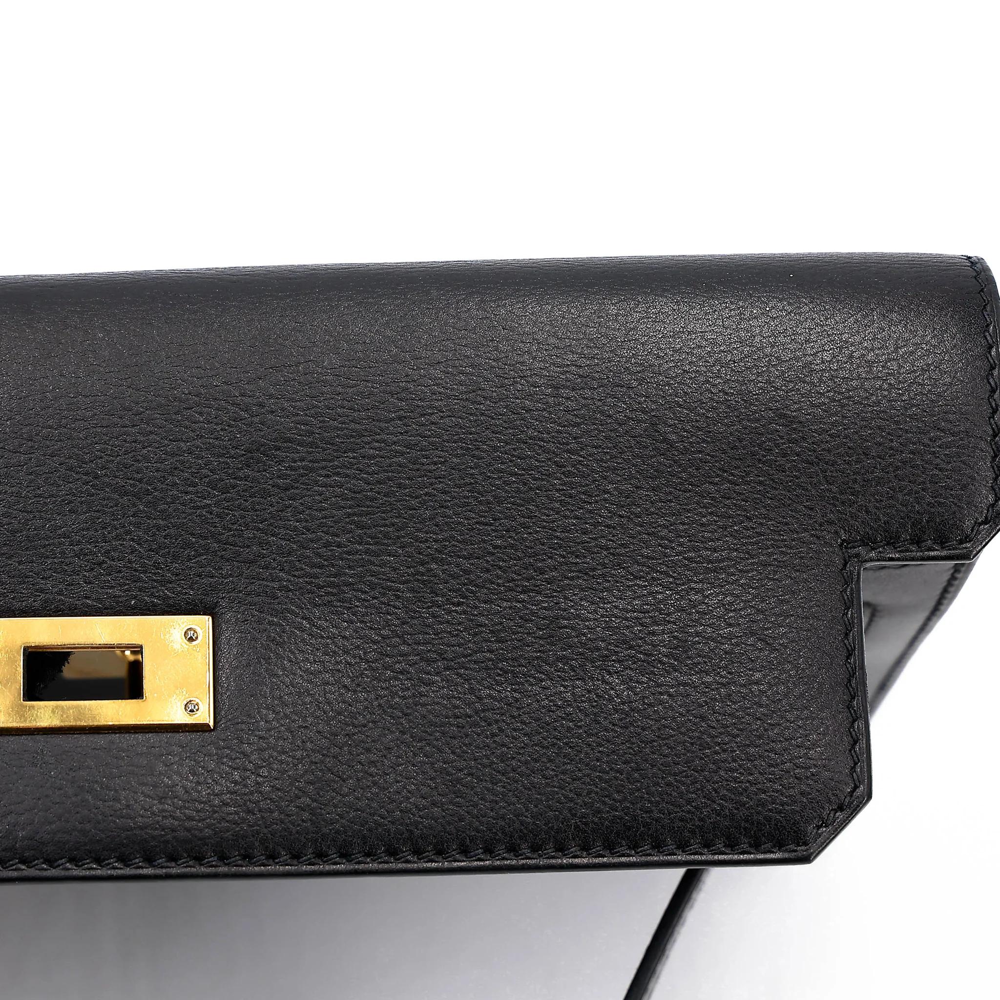 中古AB HERMÈS 愛馬仕 Kelly depeches 25 公文包 89 黑色 Noir (Black) Evergrain皮 金扣 Y刻 2020年 - 12