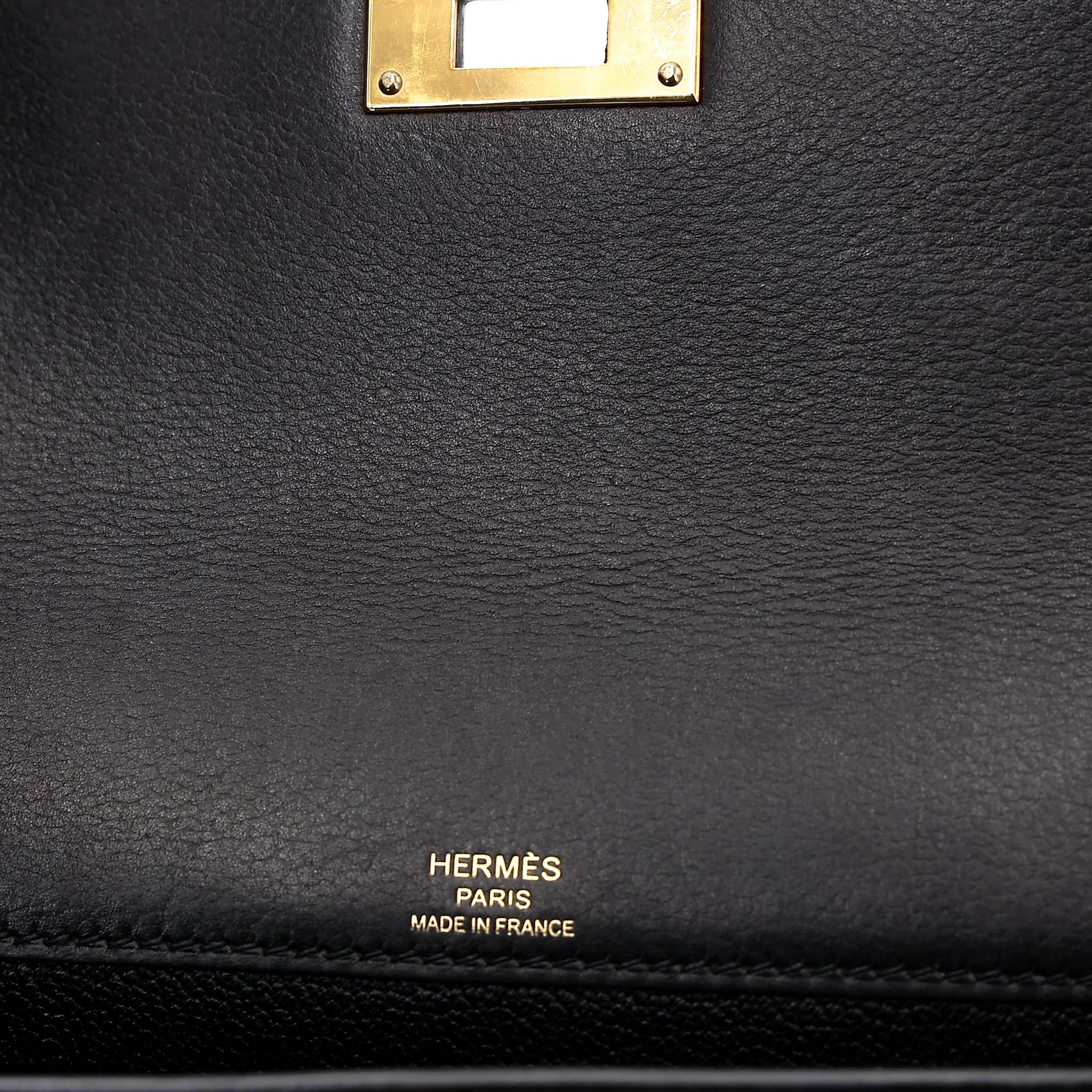 中古AB HERMÈS 愛馬仕 Kelly depeches 25 公文包 89 黑色 Noir (Black) Evergrain皮 金扣 Y刻 2020年 - 28