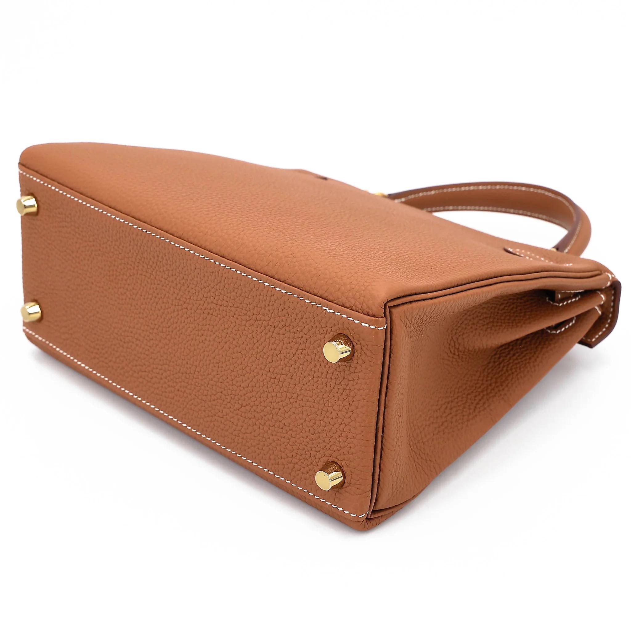 SA超美品 HERMÈS 愛馬仕 Kelly 25 37 金棕色 Gold Togo小牛皮 金扣 W刻 2024年 - 6