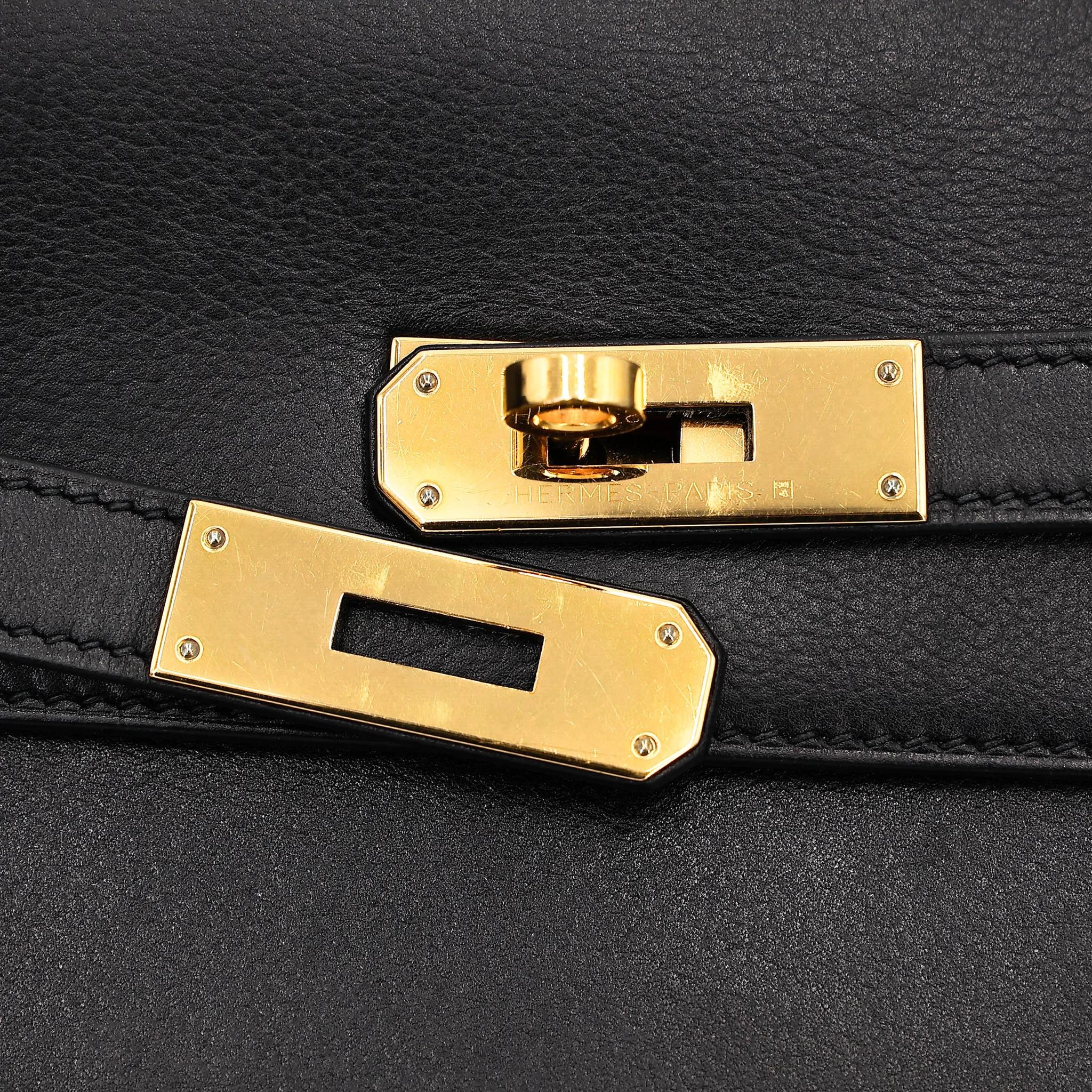 中古AB HERMÈS 愛馬仕 Kelly depeches 25 公文包 89 黑色 Noir (Black) Evergrain皮 金扣 Y刻 2020年 - 21