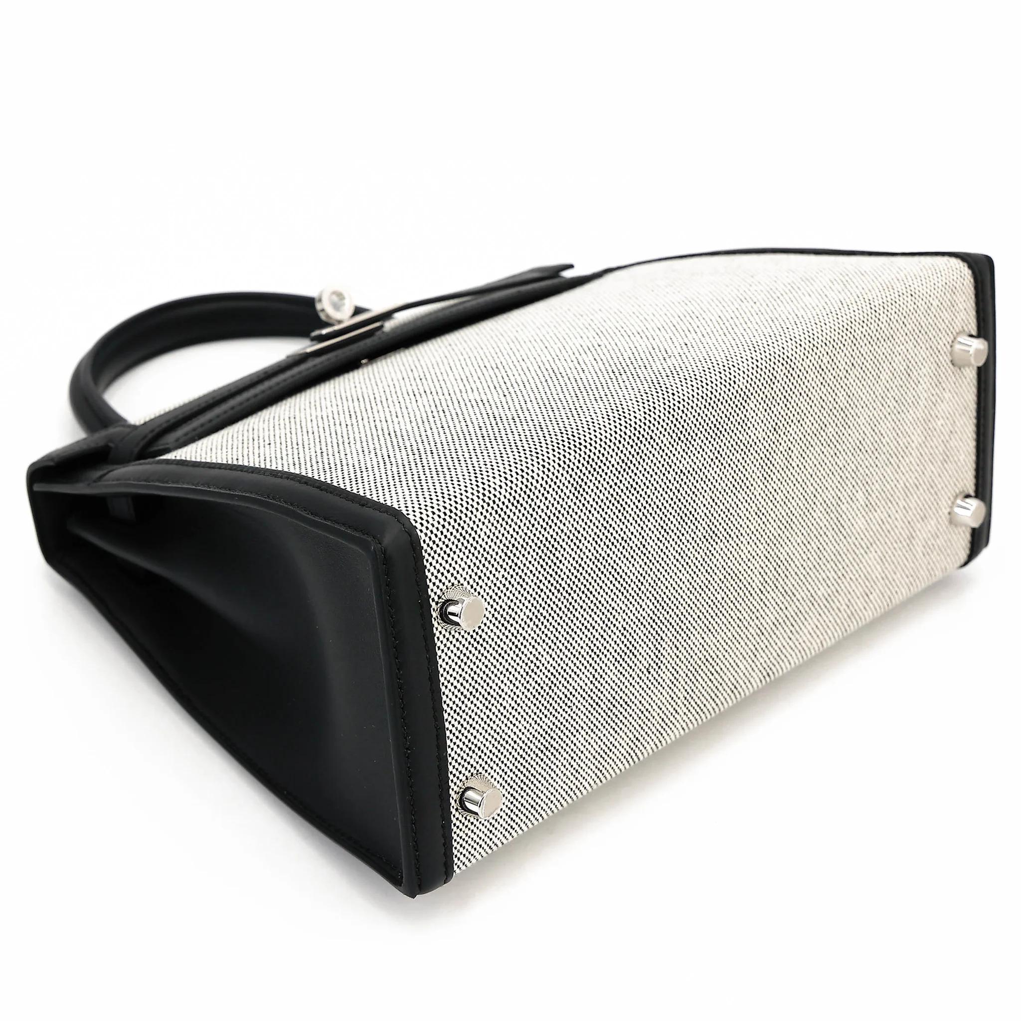 全新 HERMÈS 爱马仕 Kelly 25 外缝 89 黑色 Noir (Black) Toile H 帆布 Swift牛皮 银扣 G刻 2026年 - 5