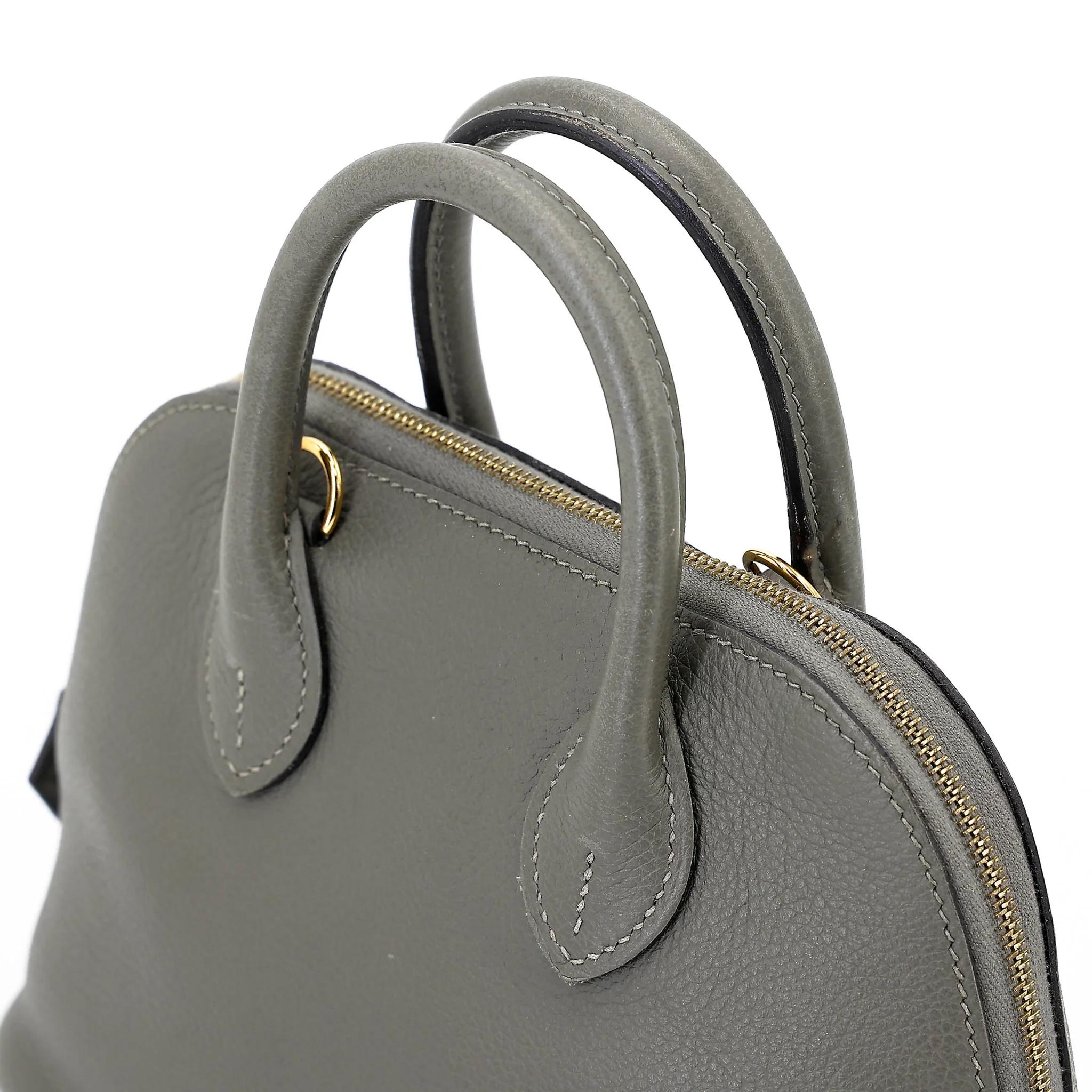 SA超美品 HERMÈS 愛馬仕 Mini Bolide 1923 0L Gris Meyer 積雨雲灰 Evercolor皮 金扣 W刻 2024年 - 3