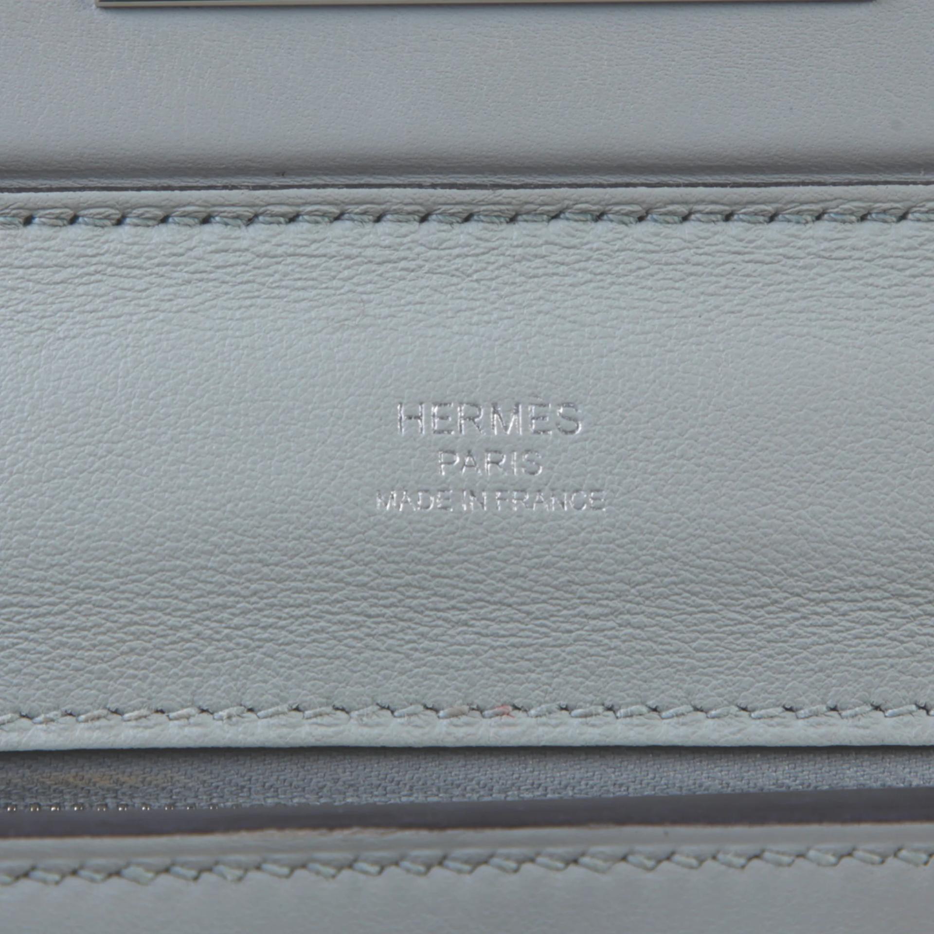 Very Good ( Rank A) HERMÈS 24/24 - 21 mini Bleu Glacier (8U) Evercolor Swift Palladium hardware W (2024) - 10