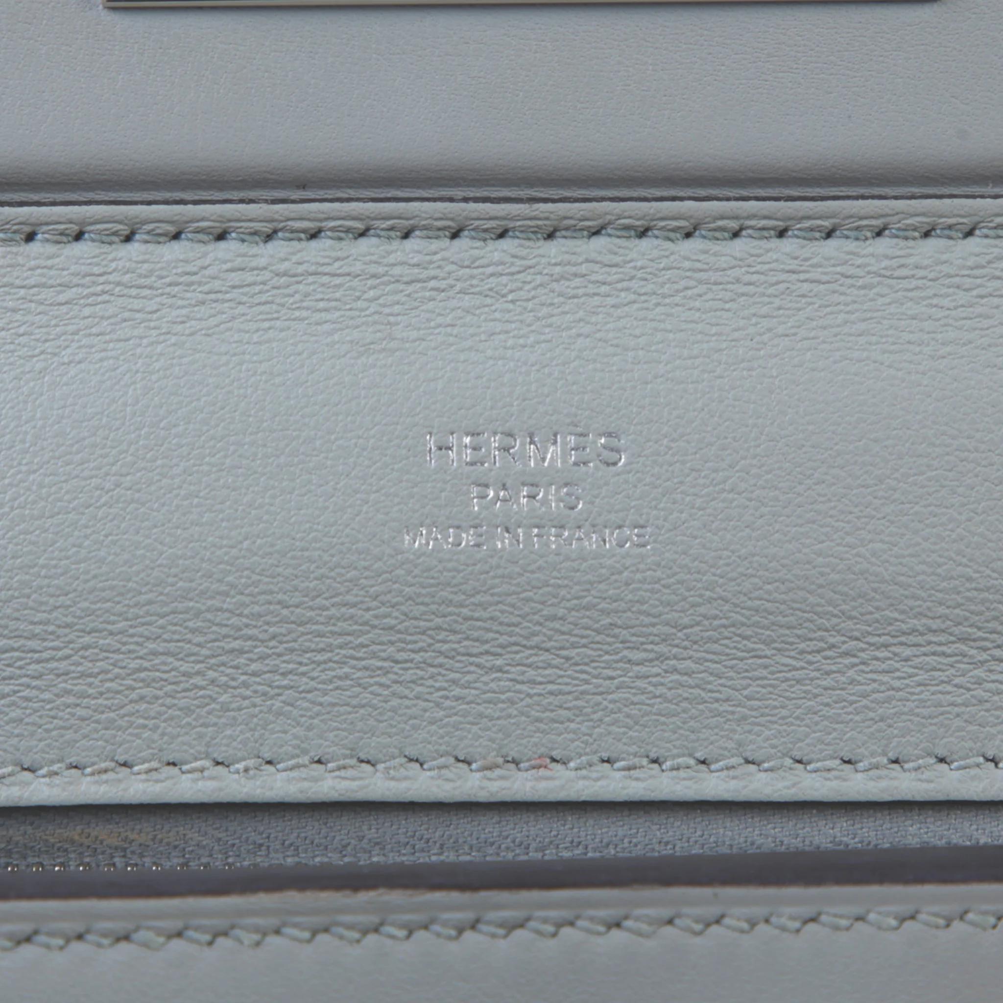 Very Good ( Rank A) HERMÈS 24/24 - 21 mini Bleu Glacier (8U) Evercolor Swift Palladium hardware W (2024) - 10