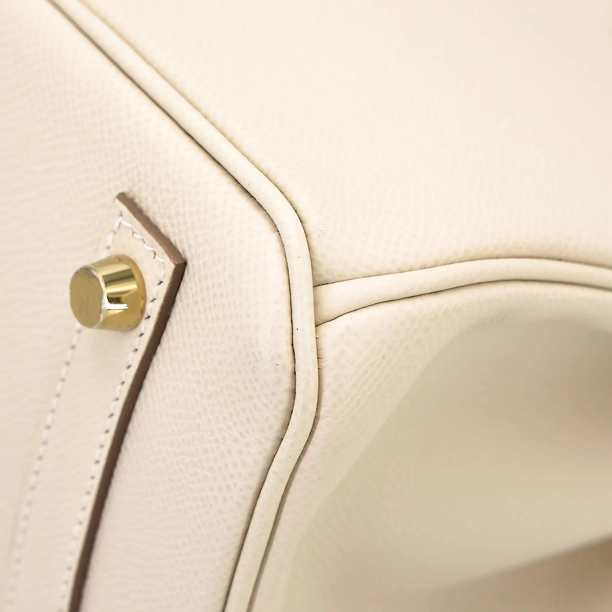 Excellent ( Rank SA ) HERMÈS Birkin 30 Craie (10) Epsom Gold hardware U (2022) - 10