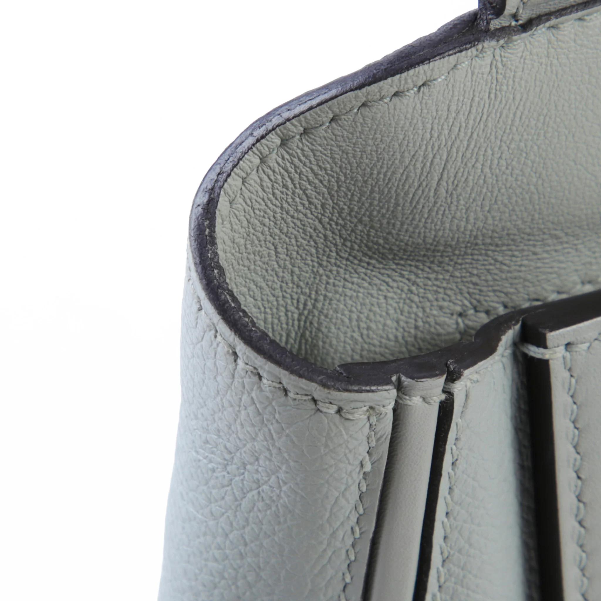 Very Good ( Rank A) HERMÈS 24/24 - 21 mini Bleu Glacier (8U) Evercolor Swift Palladium hardware W (2024) - 13