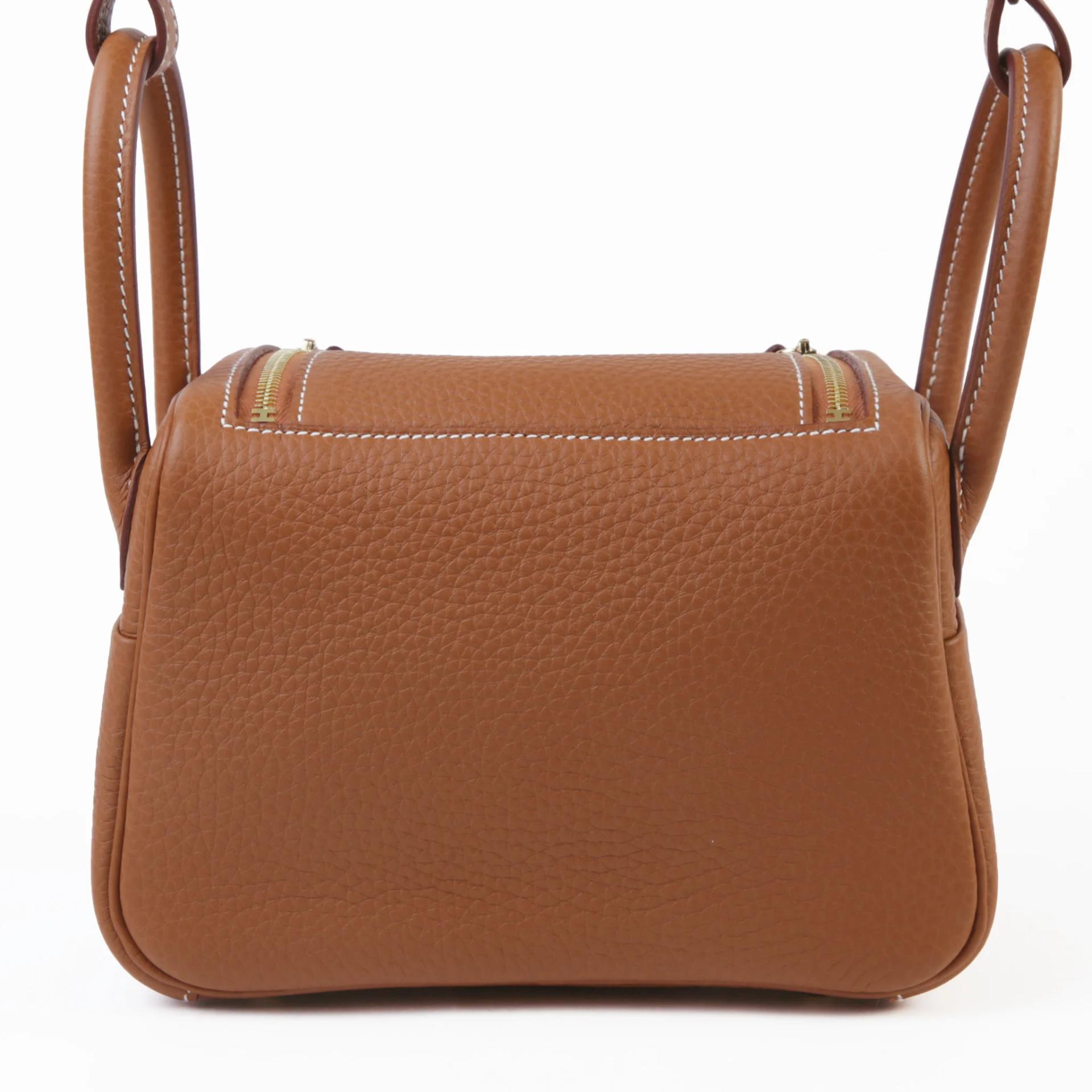 Brand New ( Rank N ) HERMÈS Mini Lindy II Gold (37) Clemence Gold hardware K (2025) - 2