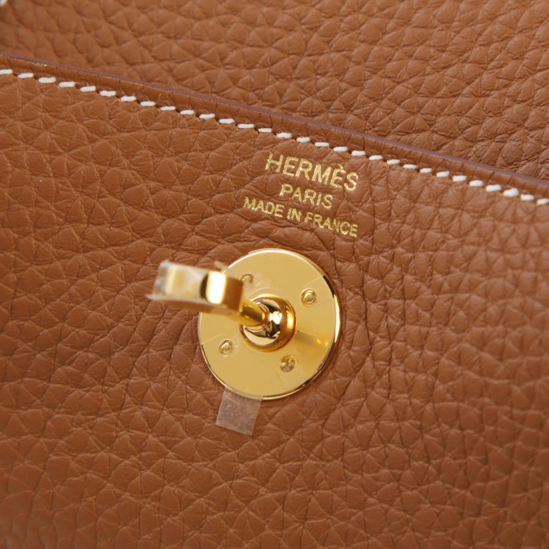 Brand New ( Rank N ) HERMÈS Mini Lindy II Gold (37) Clemence Gold hardware K (2025) - 9