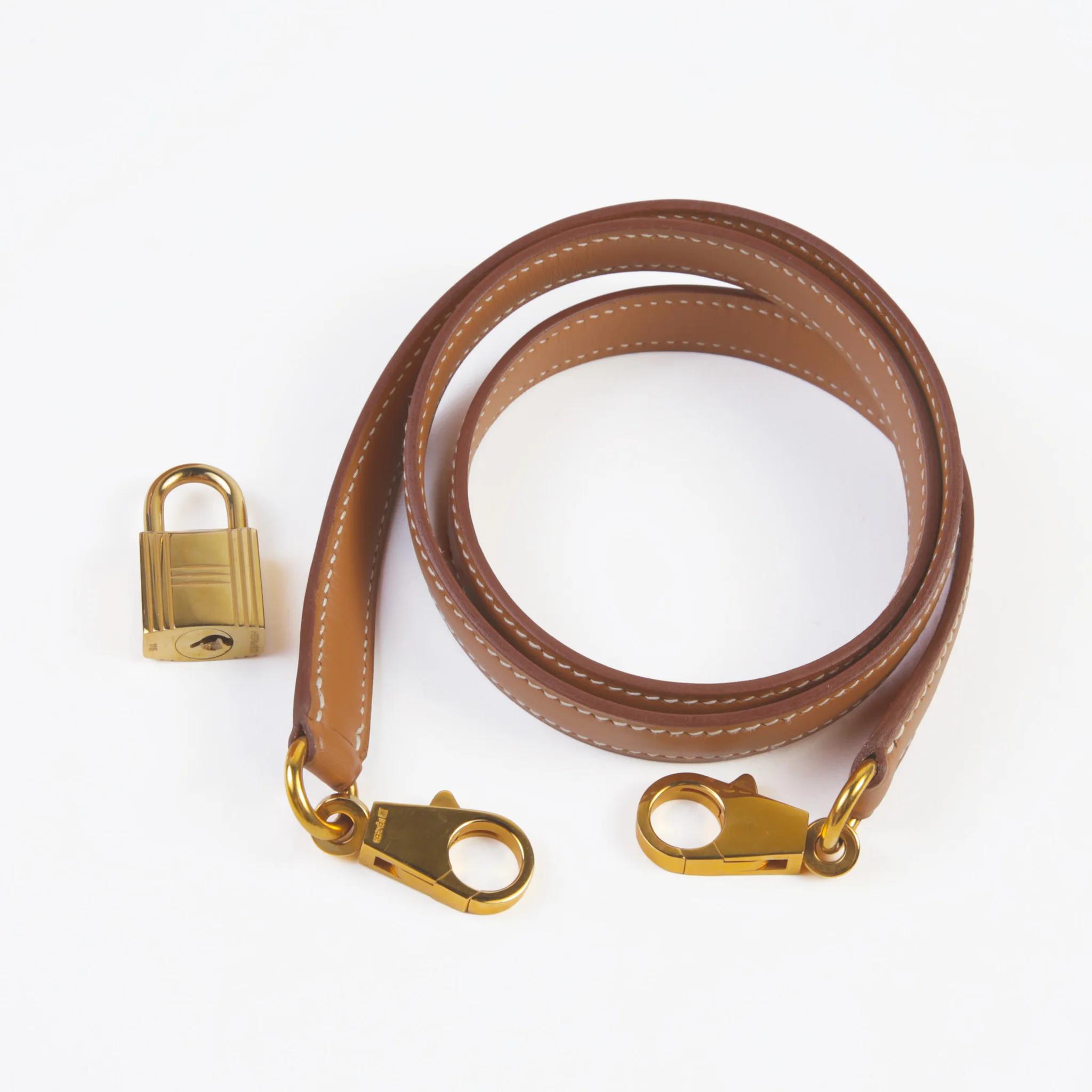 A美品 HERMÈS 愛馬仕 Kelly 35 外縫 27 奶茶色 Natural Vache皮 金扣 〇Y刻 1995年 - 16
