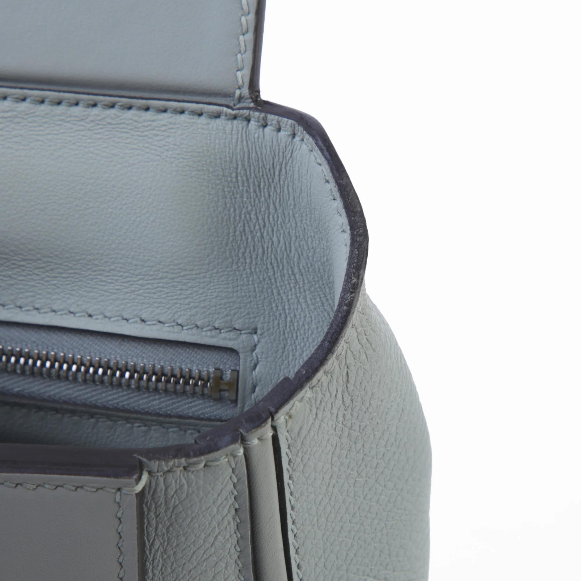 Very Good ( Rank A) HERMÈS 24/24 - 21 mini Bleu Glacier (8U) Evercolor Swift Palladium hardware W (2024) - 12