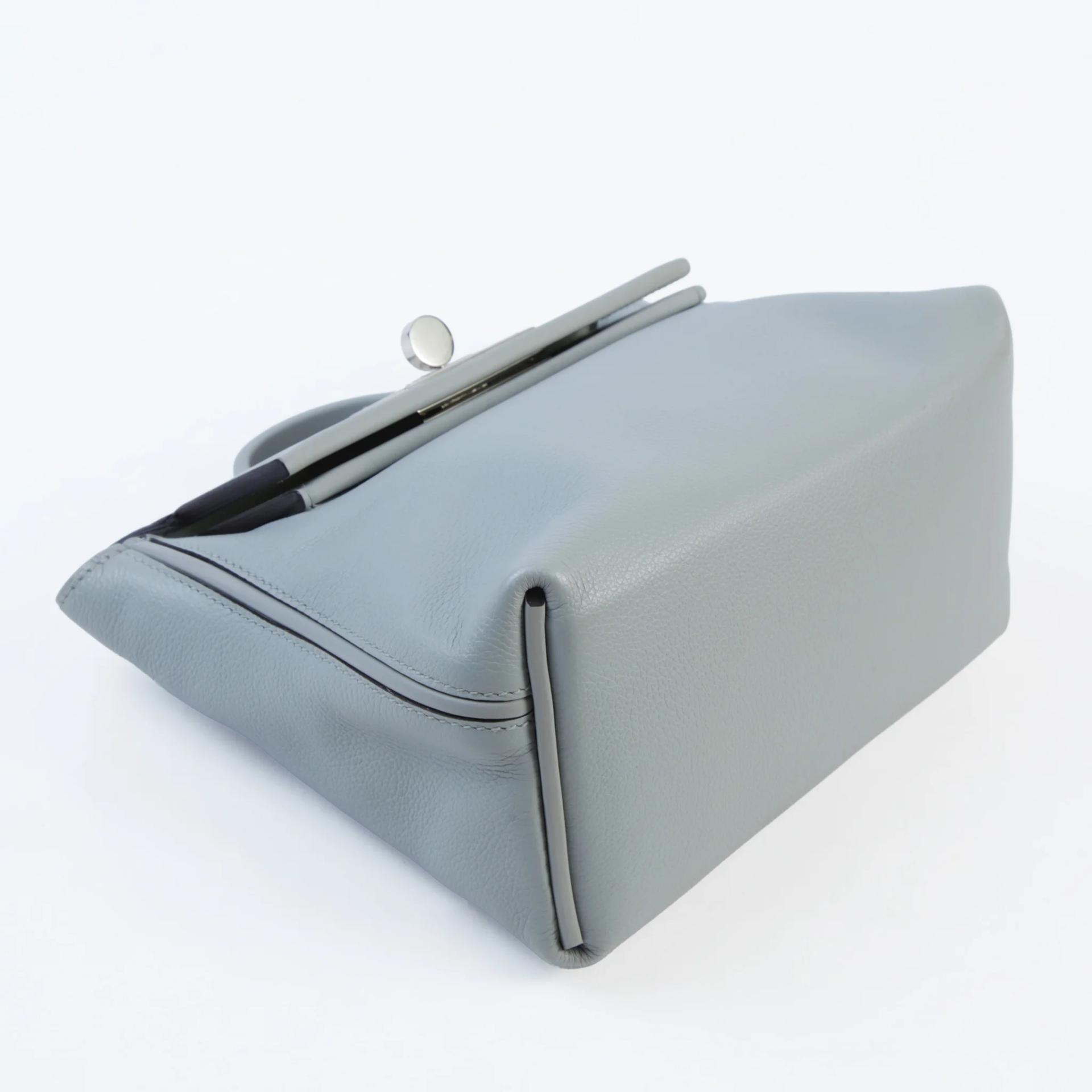 Very Good ( Rank A) HERMÈS 24/24 - 21 mini Bleu Glacier (8U) Evercolor Swift Palladium hardware W (2024) - 4