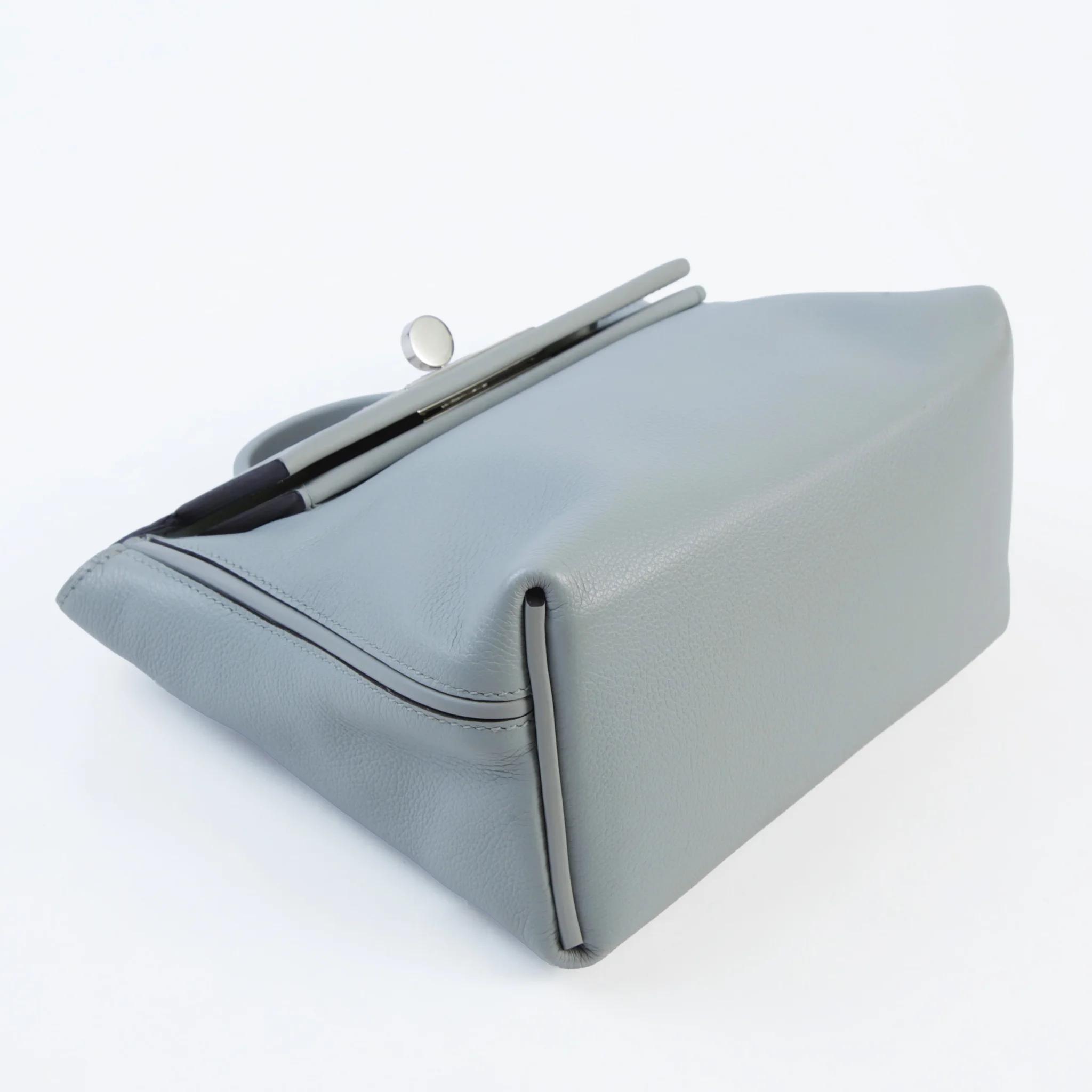 Very Good ( Rank A) HERMÈS 24/24 - 21 mini Bleu Glacier (8U) Evercolor Swift Palladium hardware W (2024) - 4