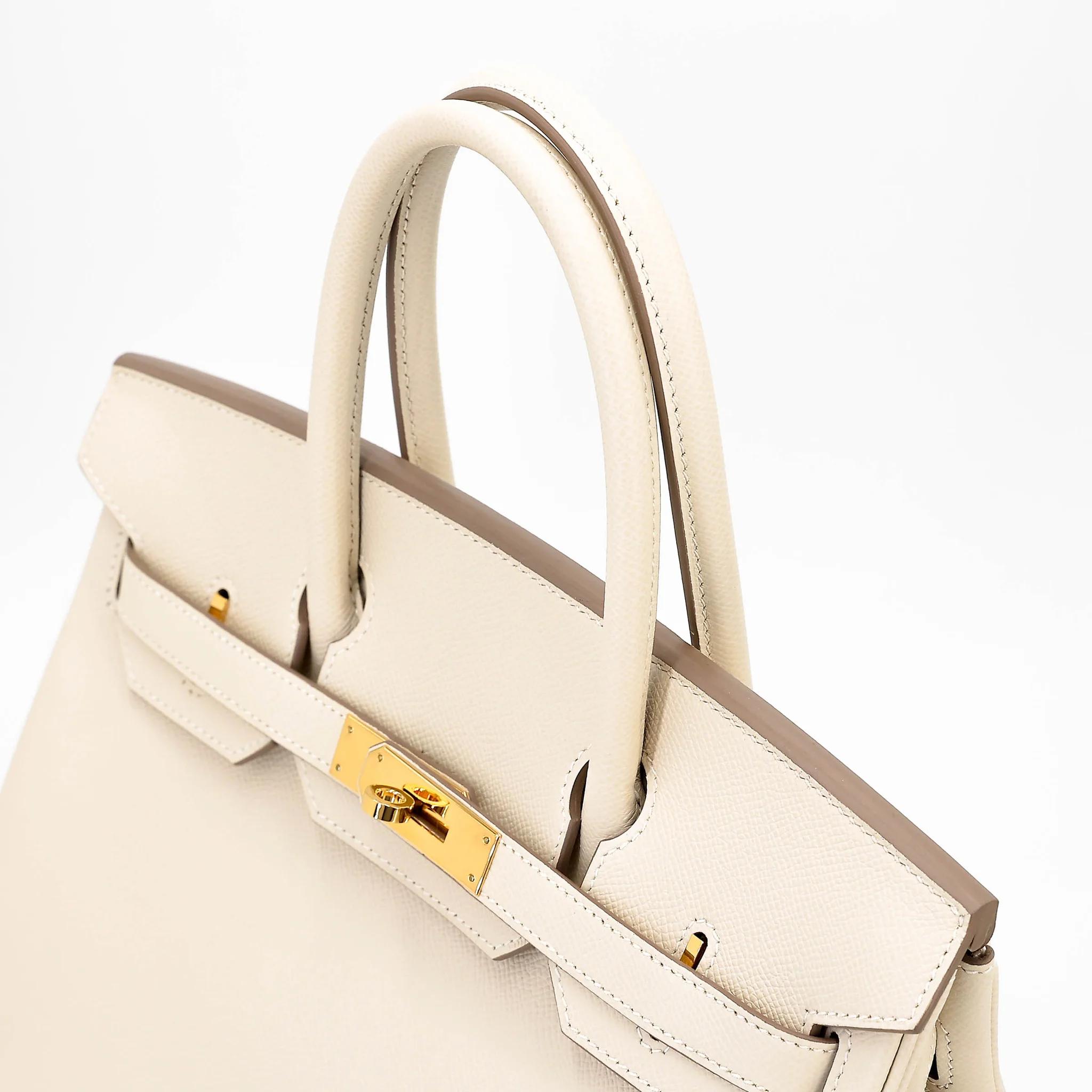 Excellent ( Rank SA ) HERMÈS Birkin 30 Craie (10) Epsom Gold hardware U (2022) - 3