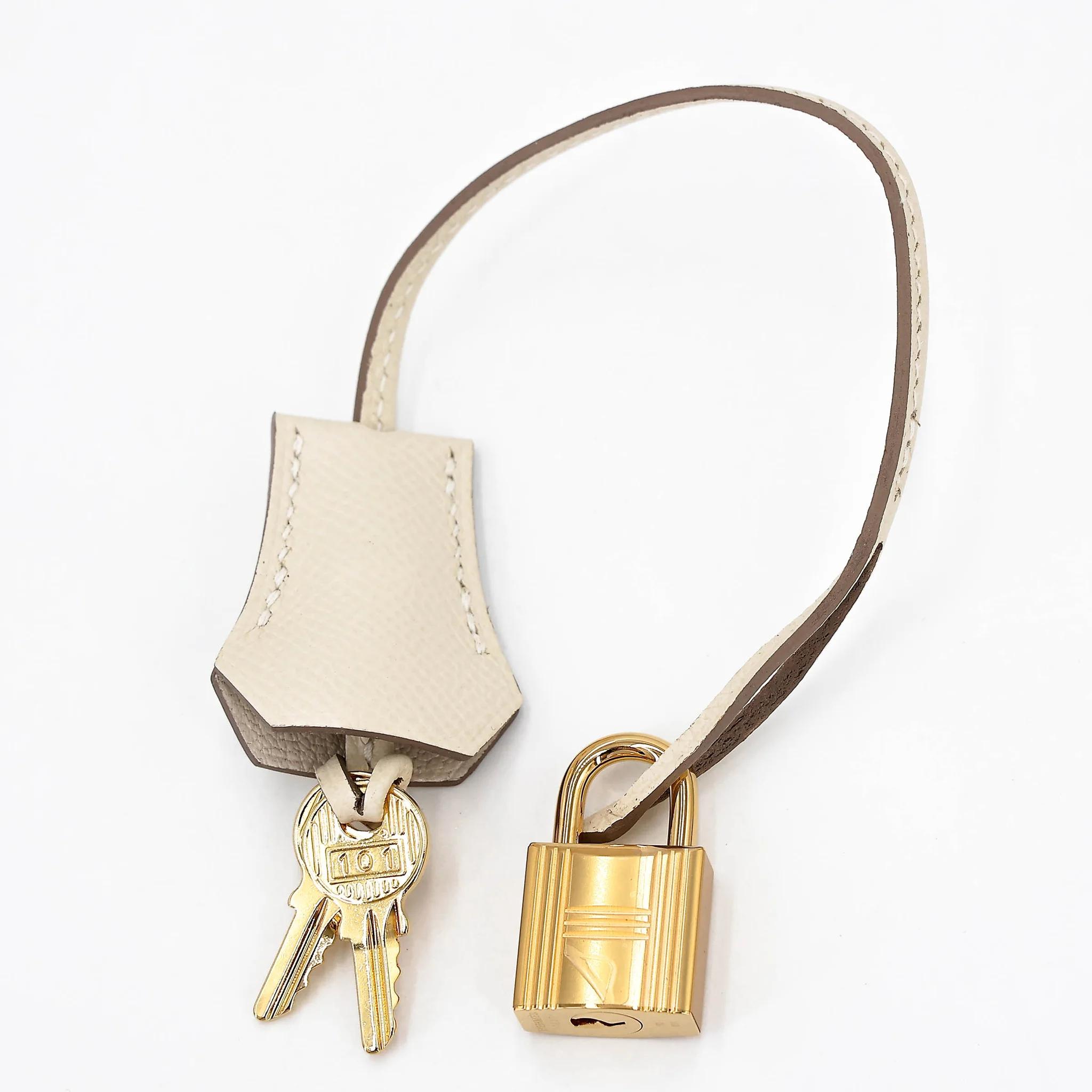 Excellent ( Rank SA ) HERMÈS Birkin 30 Craie (10) Epsom Gold hardware U (2022) - 24
