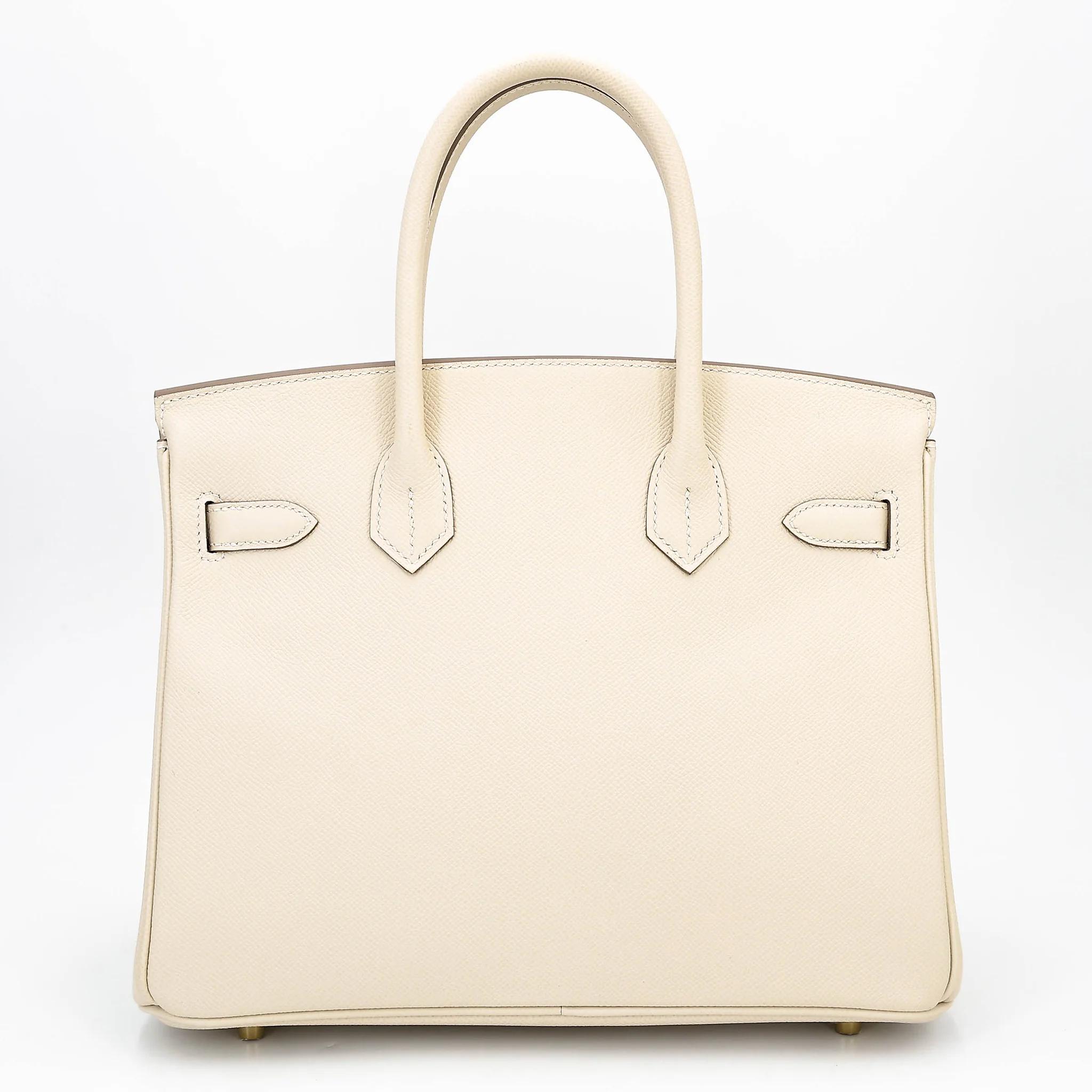 Excellent ( Rank SA ) HERMÈS Birkin 30 Craie (10) Epsom Gold hardware U (2022) - 2
