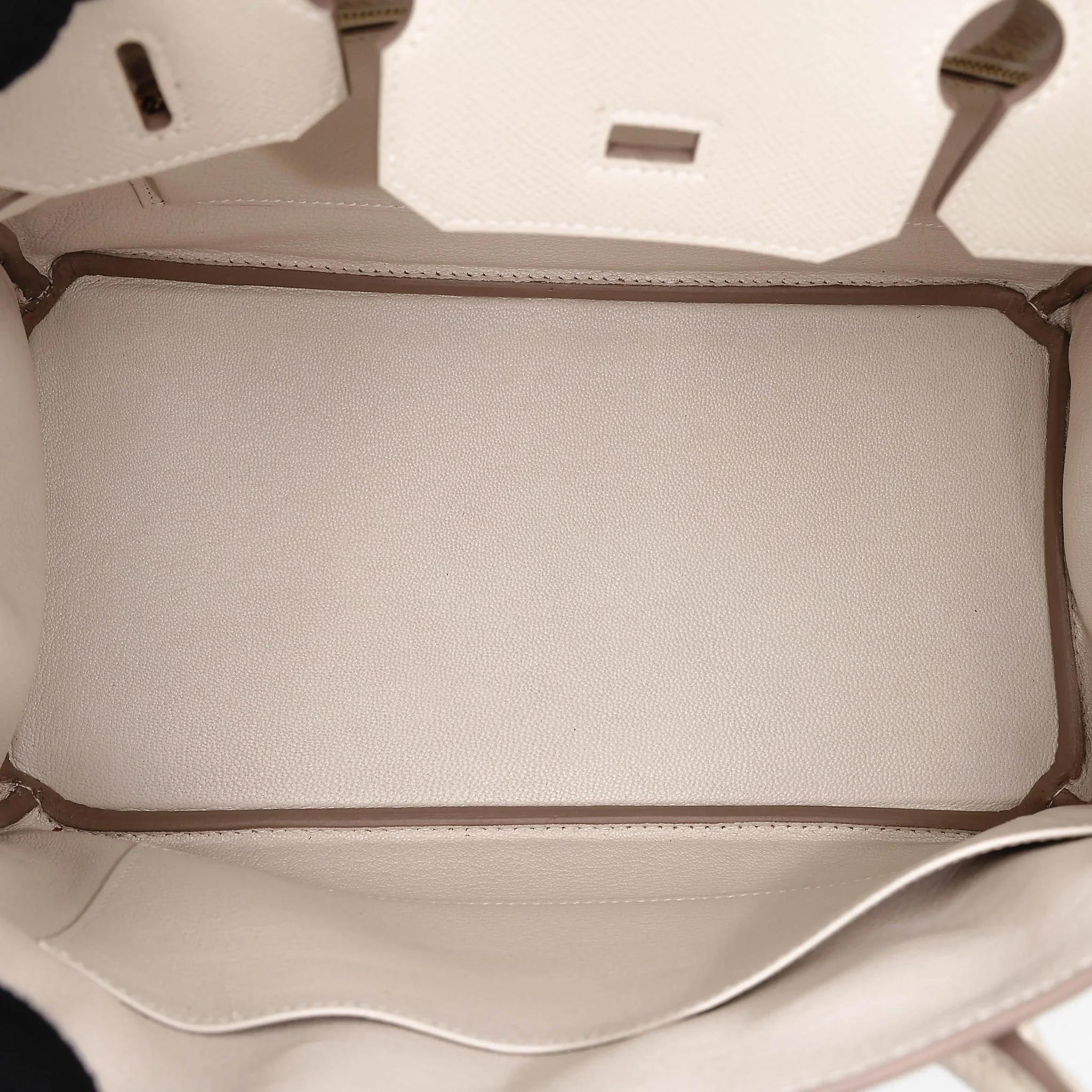 Excellent ( Rank SA ) HERMÈS Birkin 30 Craie (10) Epsom Gold hardware U (2022) - 23