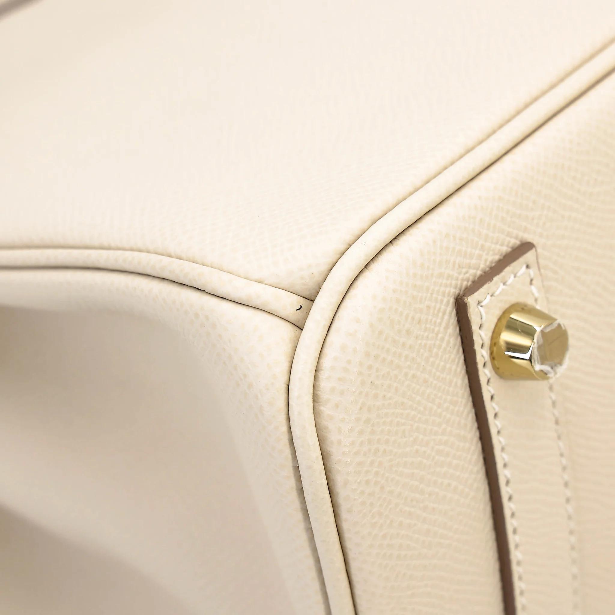Excellent ( Rank SA ) HERMÈS Birkin 30 Craie (10) Epsom Gold hardware U (2022) - 11