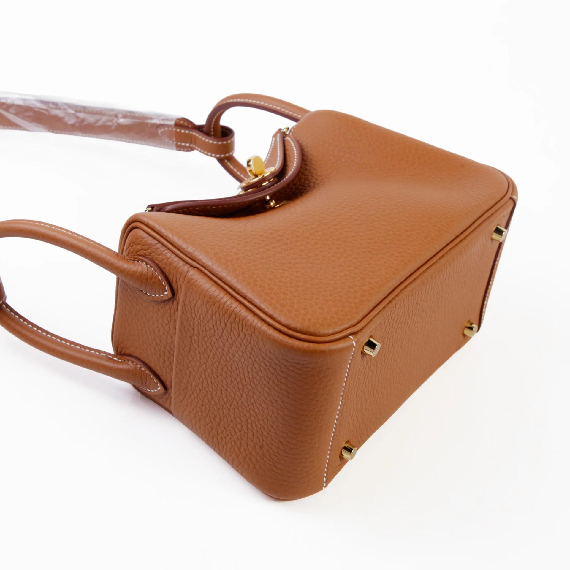 Brand New ( Rank N ) HERMÈS Mini Lindy II Gold (37) Clemence Gold hardware K (2025) - 4