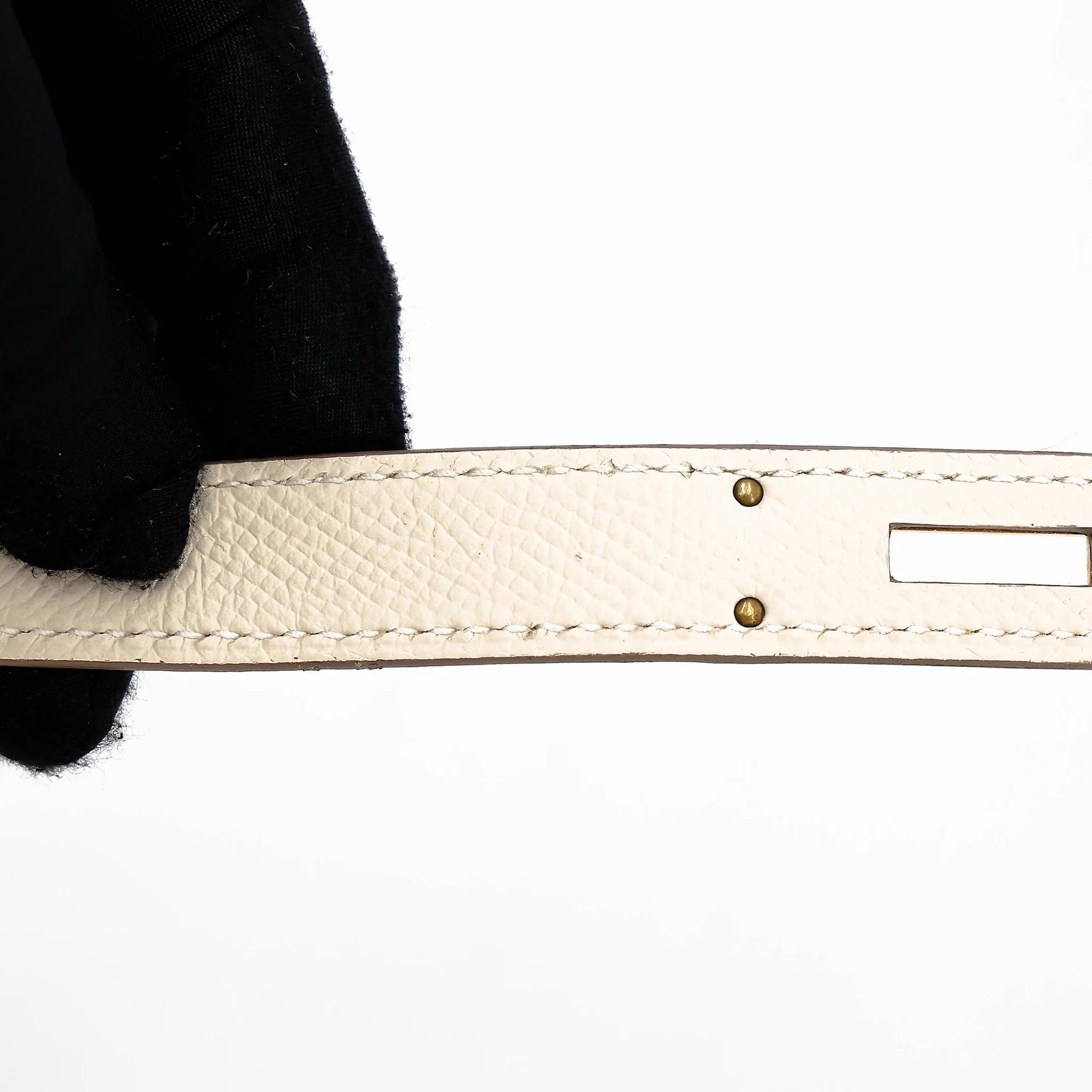 Excellent ( Rank SA ) HERMÈS Birkin 30 Craie (10) Epsom Gold hardware U (2022) - 14
