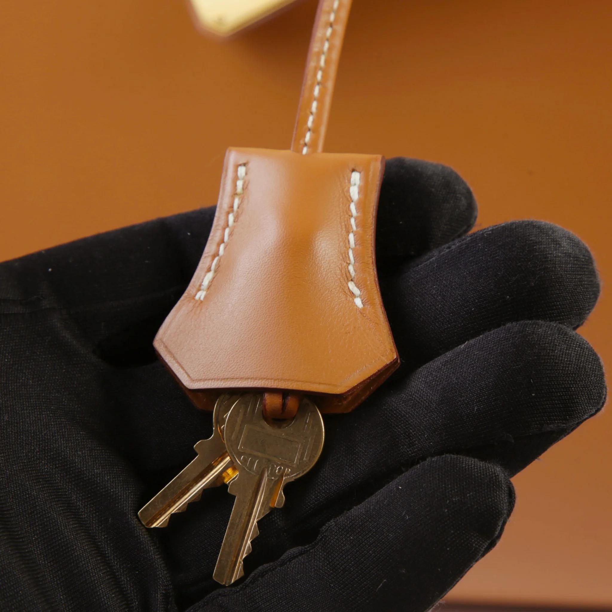 A美品 HERMÈS 愛馬仕 Kelly 35 外縫 27 奶茶色 Natural Vache皮 金扣 〇Y刻 1995年 - 15