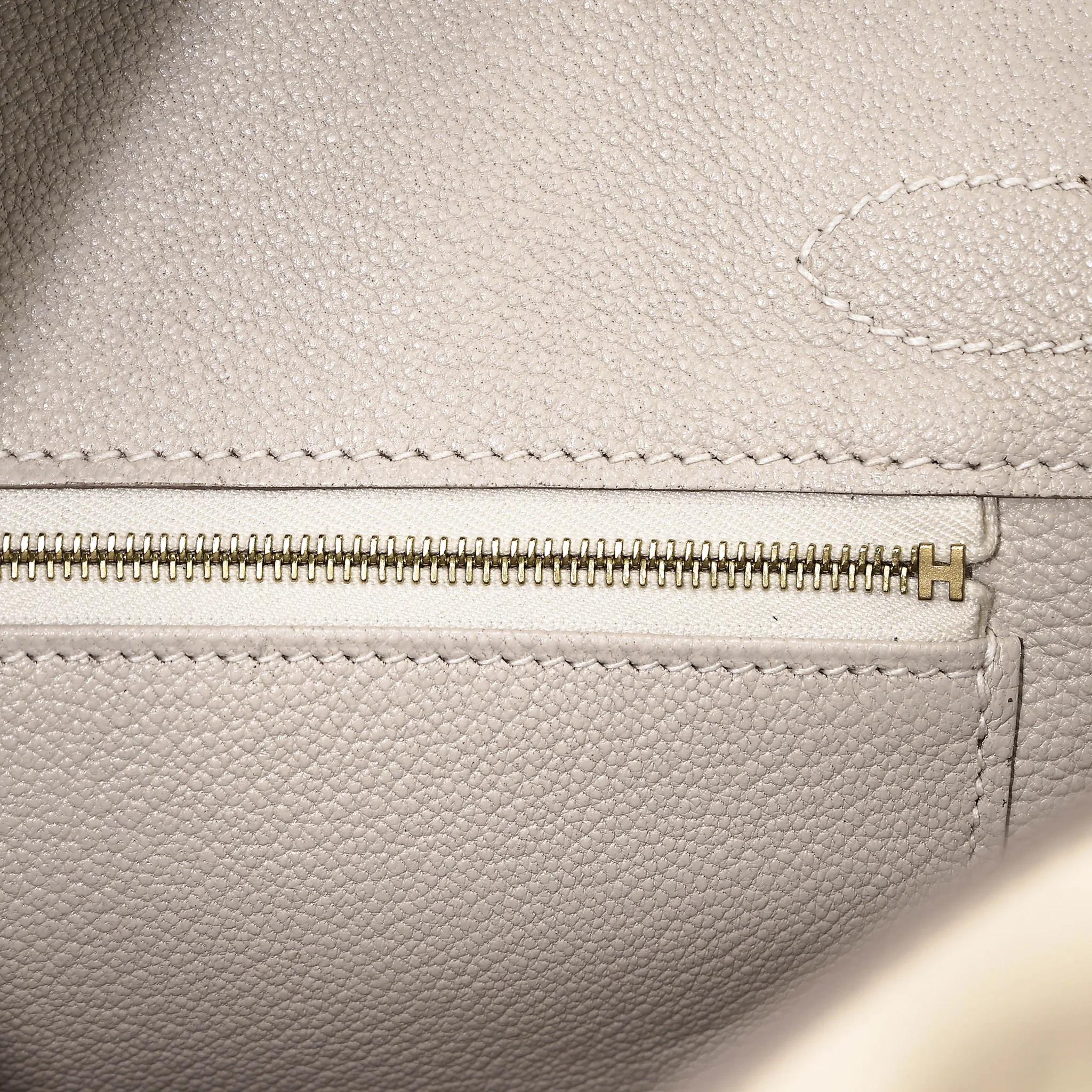 Excellent ( Rank SA ) HERMÈS Birkin 30 Craie (10) Epsom Gold hardware U (2022) - 19