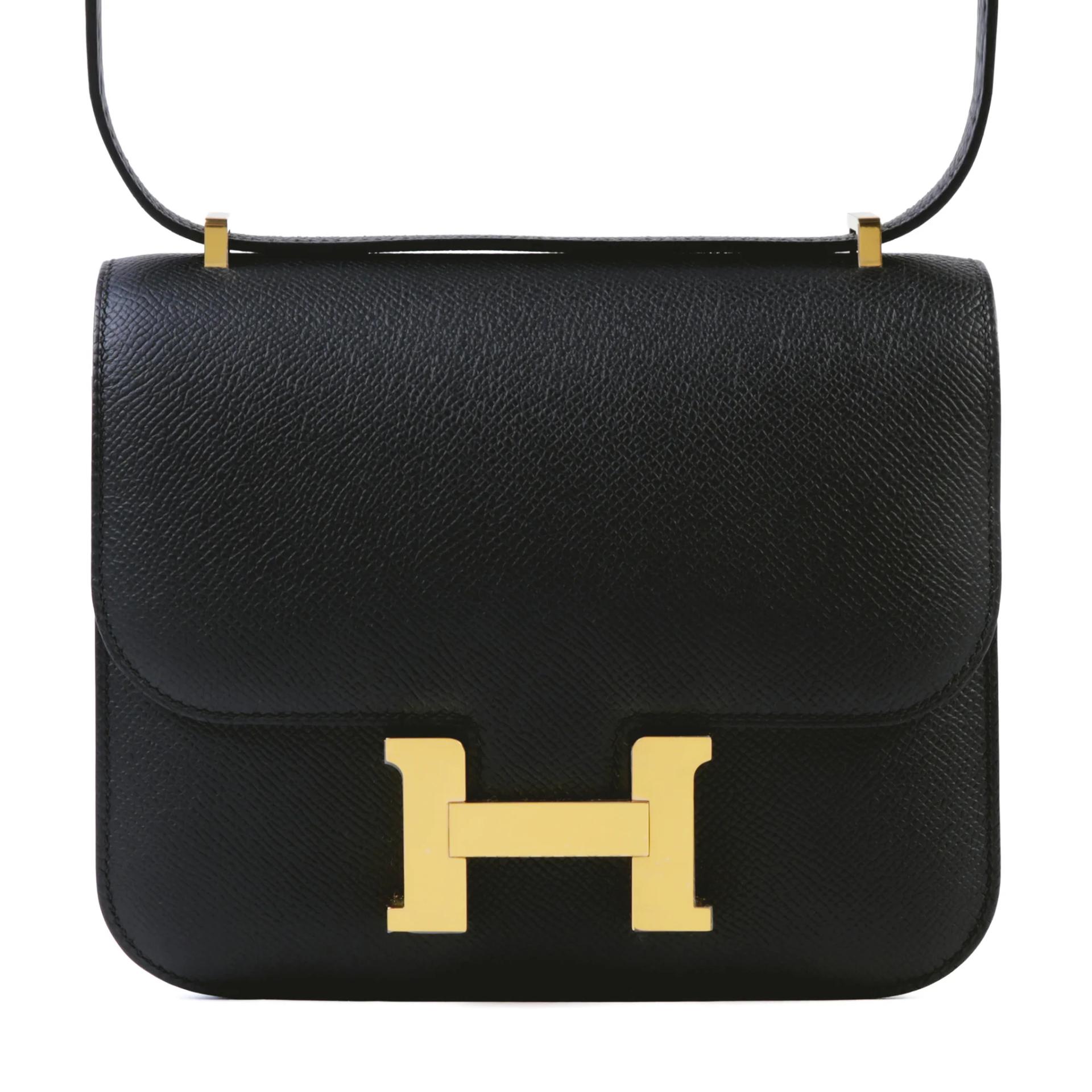 Brand New ( Rank N ) HERMÈS Constance Mini 19 Mirror Noir (89) Epsom Gold hardware G (2026) - 1