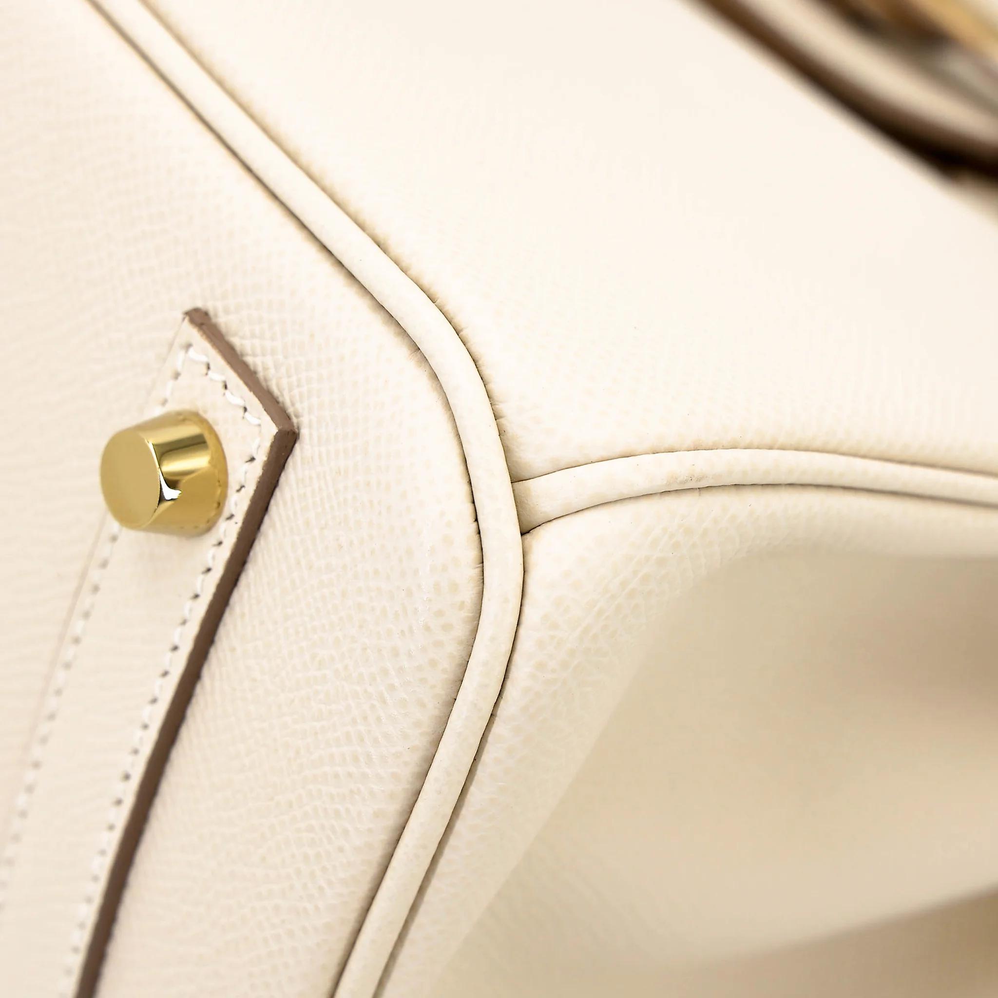 Excellent ( Rank SA ) HERMÈS Birkin 30 Craie (10) Epsom Gold hardware U (2022) - 8