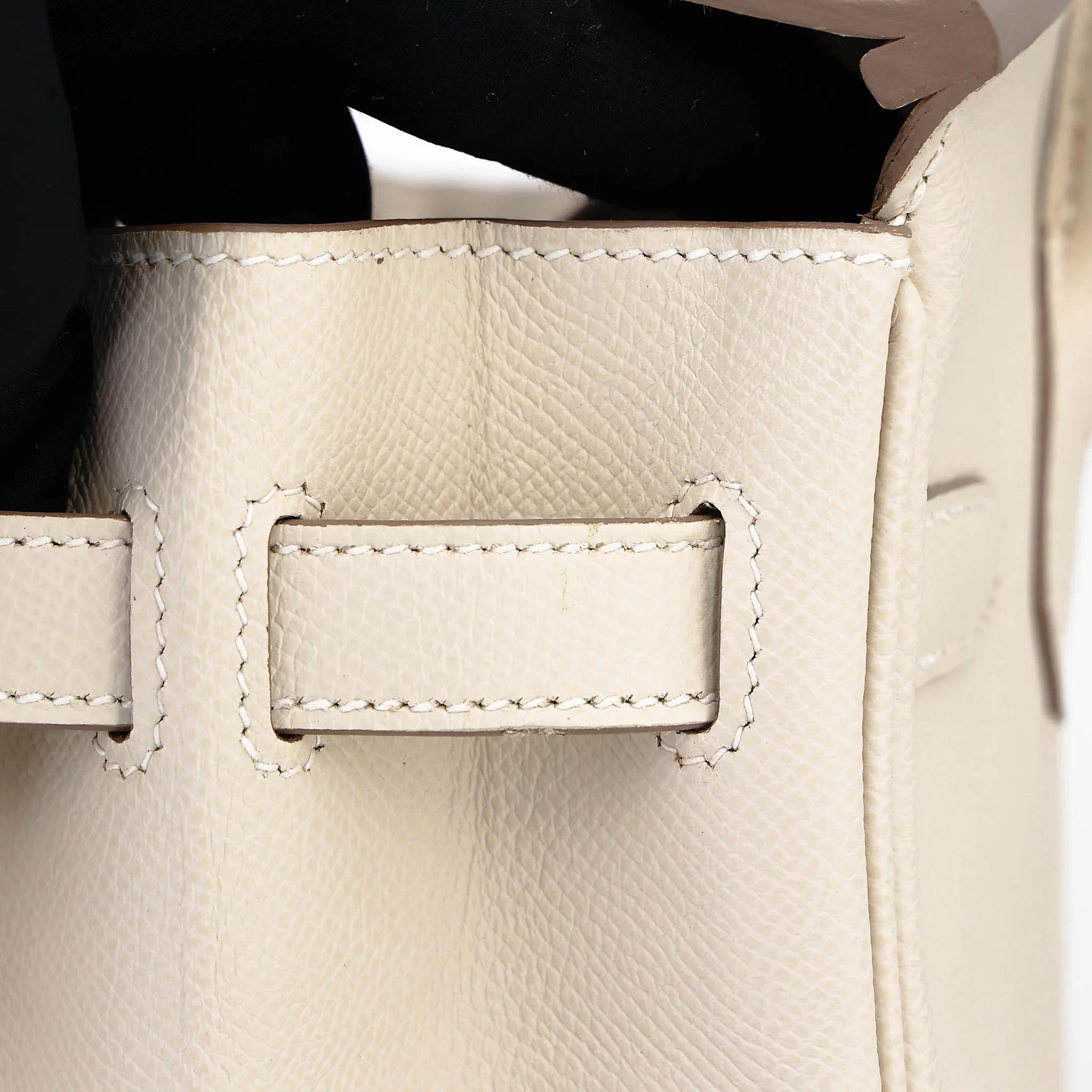 Excellent ( Rank SA ) HERMÈS Birkin 30 Craie (10) Epsom Gold hardware U (2022) - 17