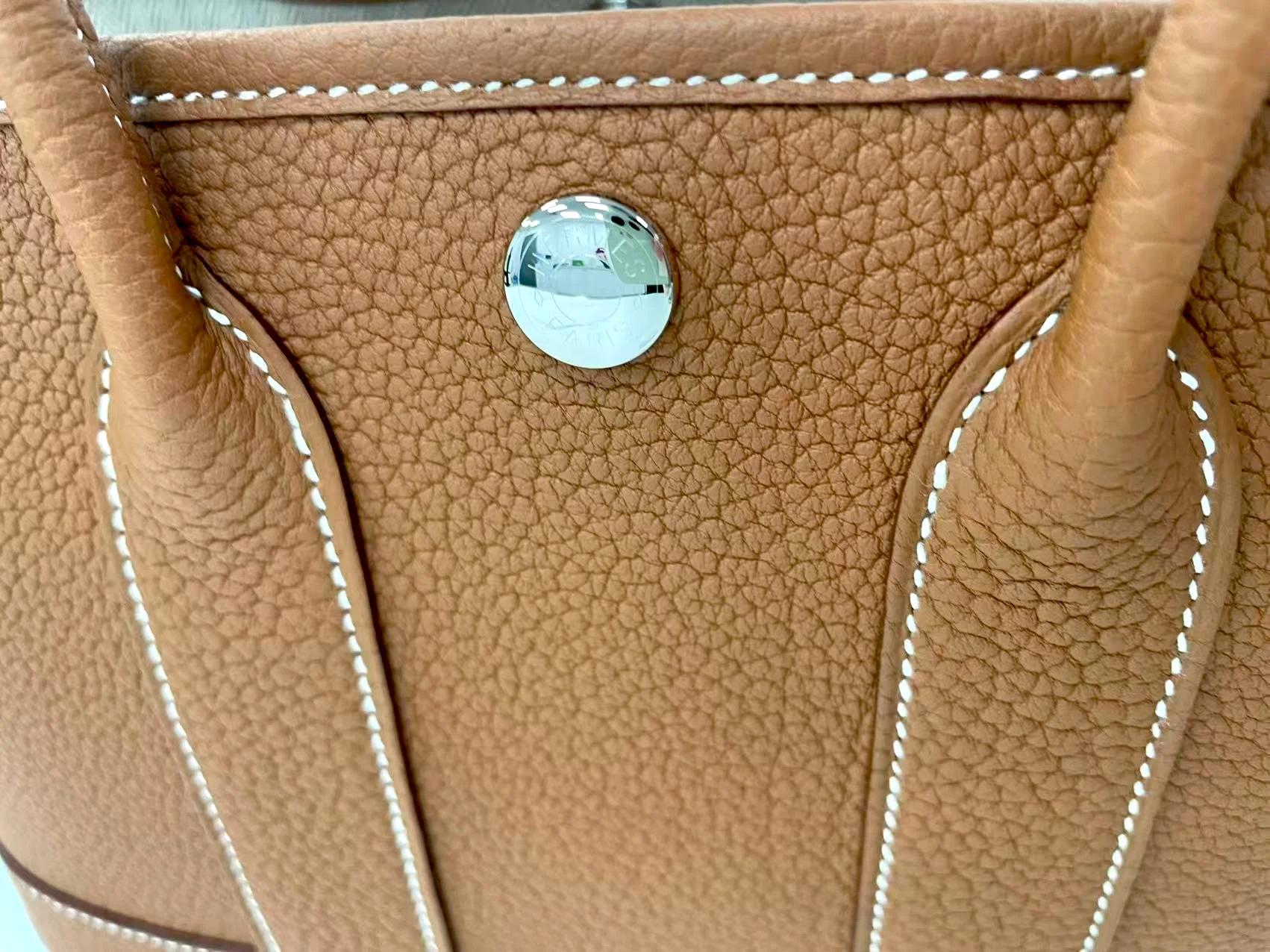 Brand New ( Rank N ) HERMÈS Neo Garden Party 23 Gold (37) Negonda Palladium hardware K (2025) - 12