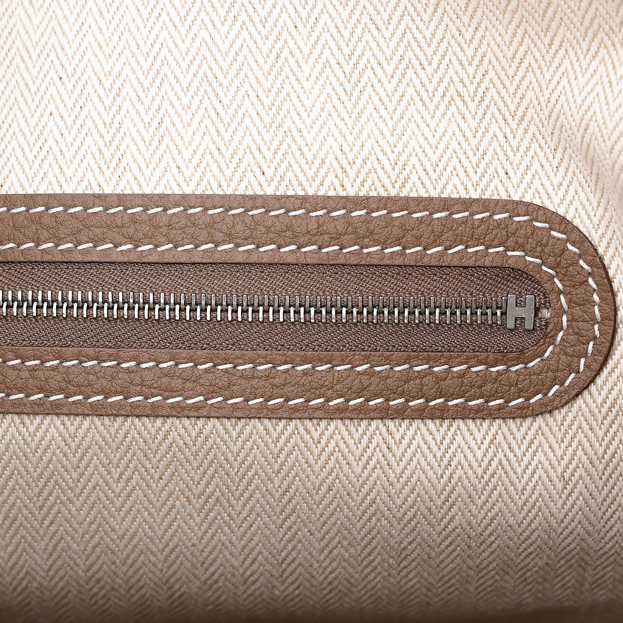 Brand New ( Rank N ) HERMÈS Garden Party TPM Etoupe (18) Negonda Palladium hardware K (2025) - 11
