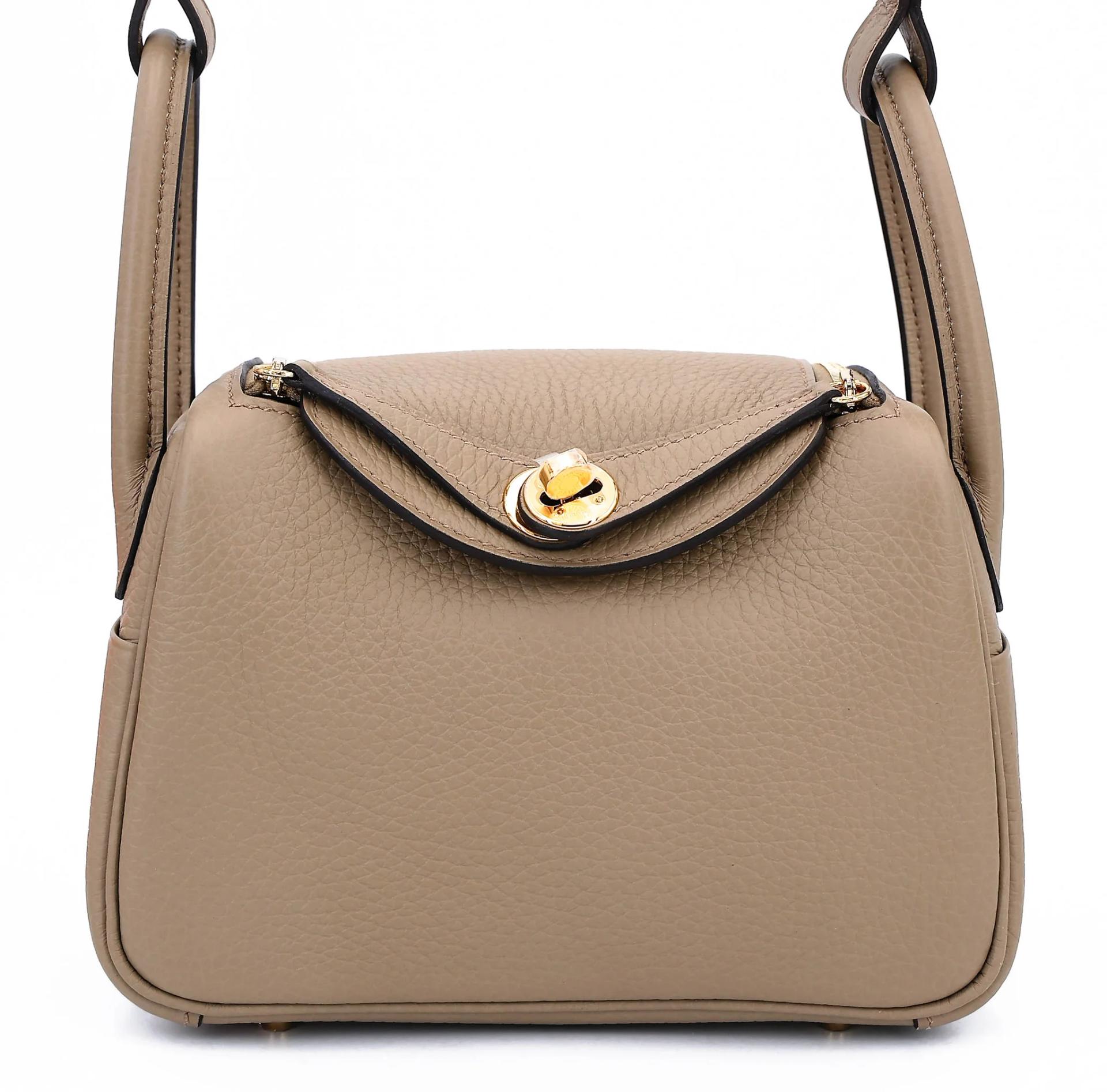Brand New ( Rank N ) HERMÈS Mini Lindy II Beige Marfa (8Q) Clemence Gold hardware G (2026) - 1
