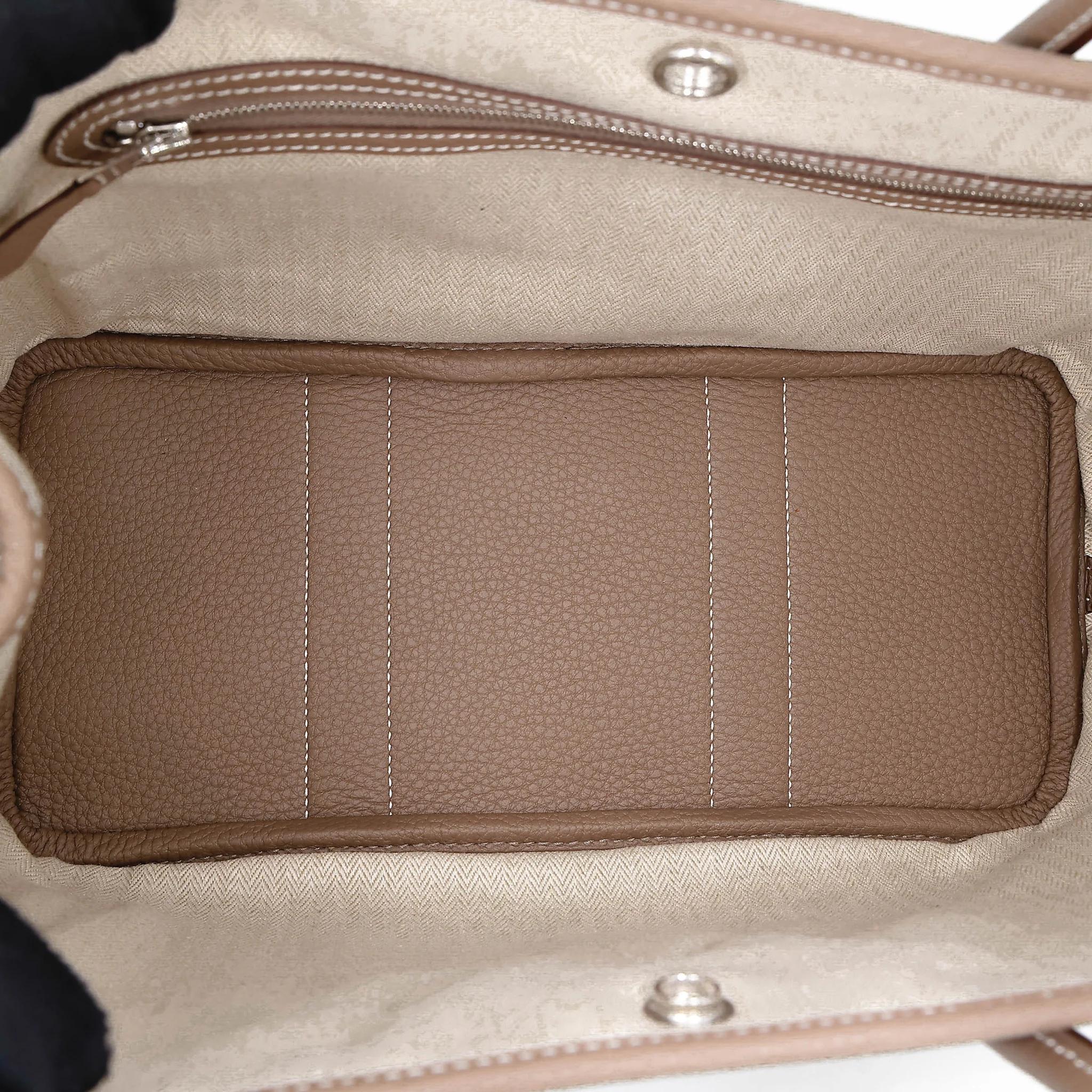 Brand New ( Rank N ) HERMÈS Garden Party TPM Etoupe (18) Negonda Palladium hardware K (2025) - 19