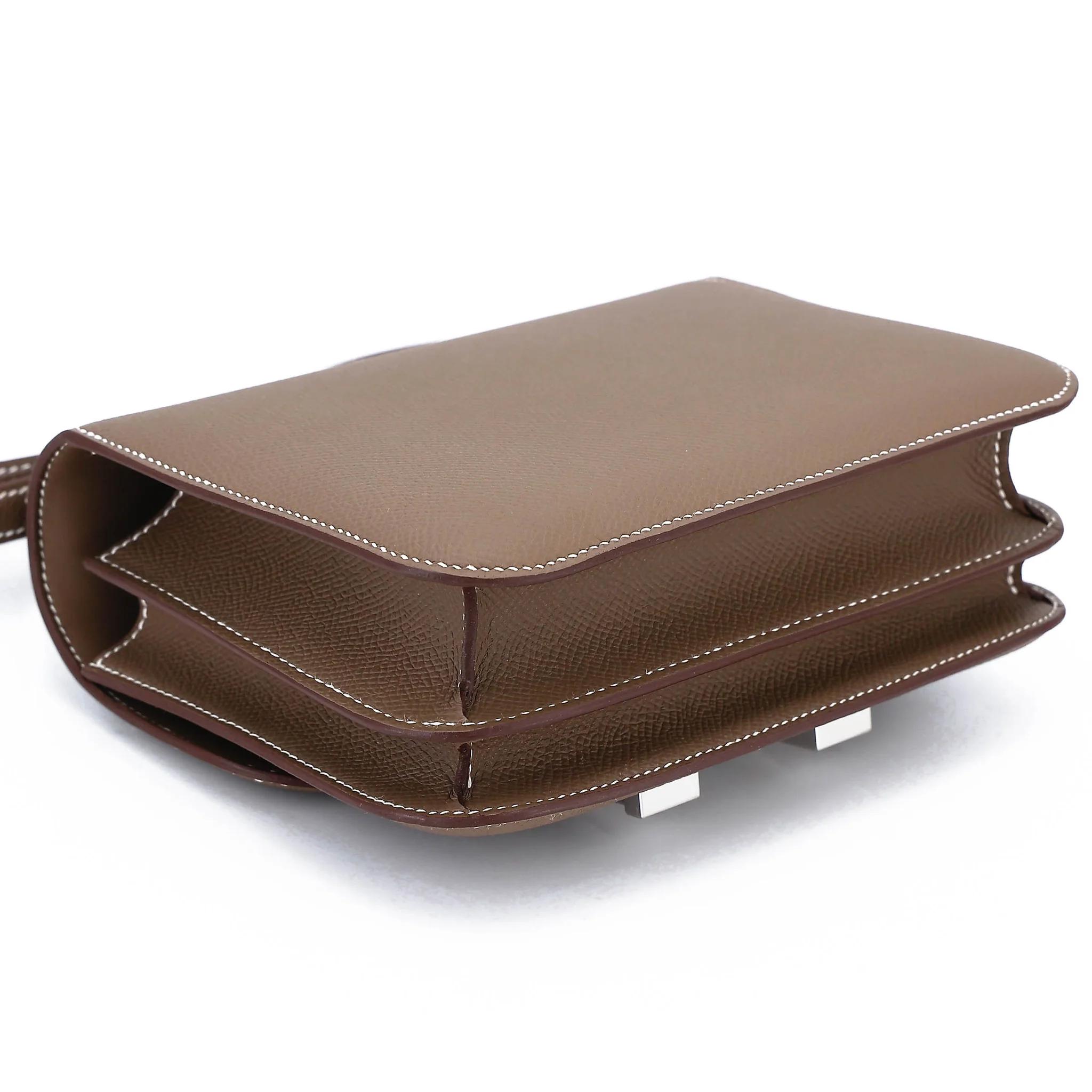 Brand New ( Rank N ) HERMÈS Constance Mini Etoupe (18) Epsom Palladium hardware G (2026) - 7