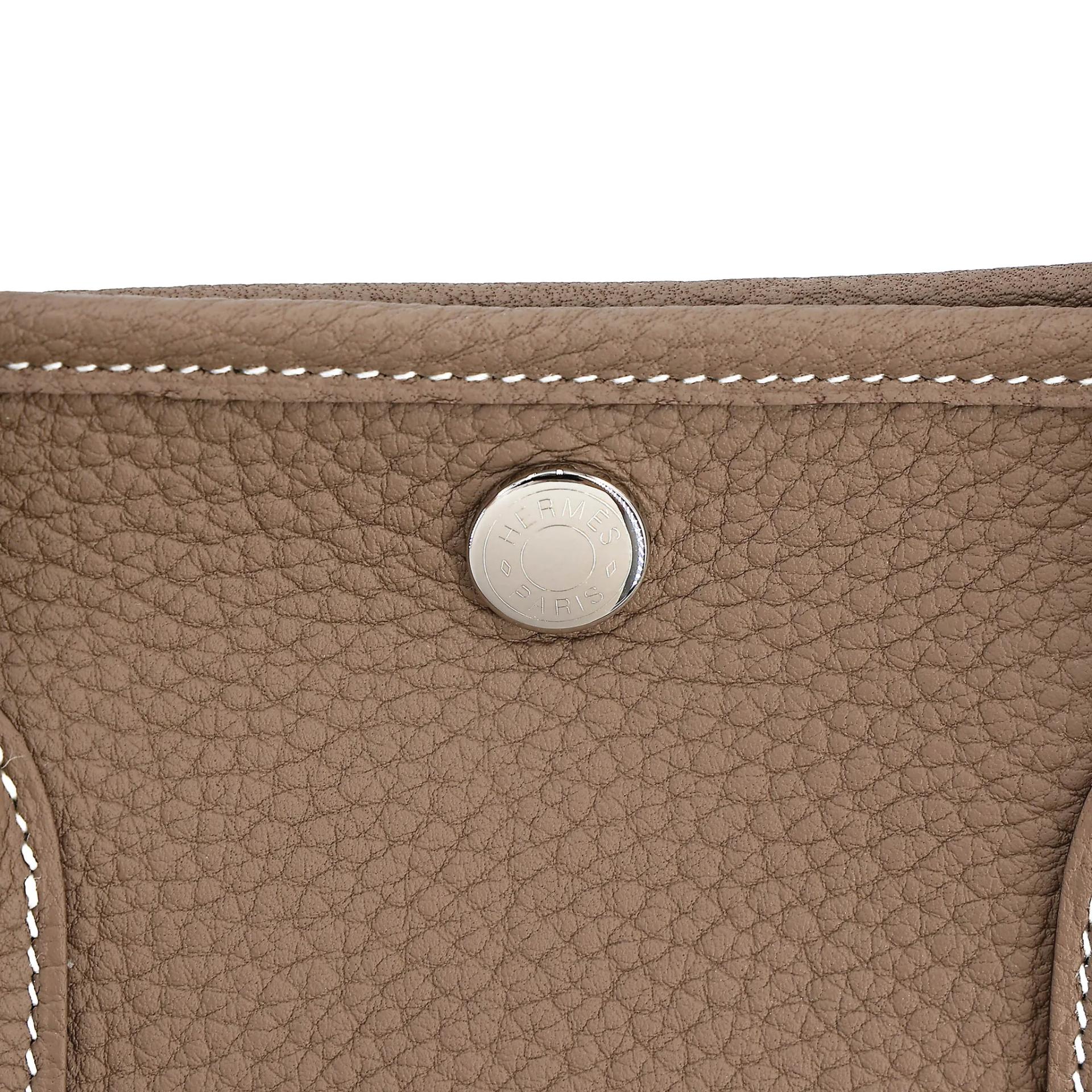 Brand New ( Rank N ) HERMÈS Garden Party TPM Etoupe (18) Negonda Palladium hardware K (2025) - 9