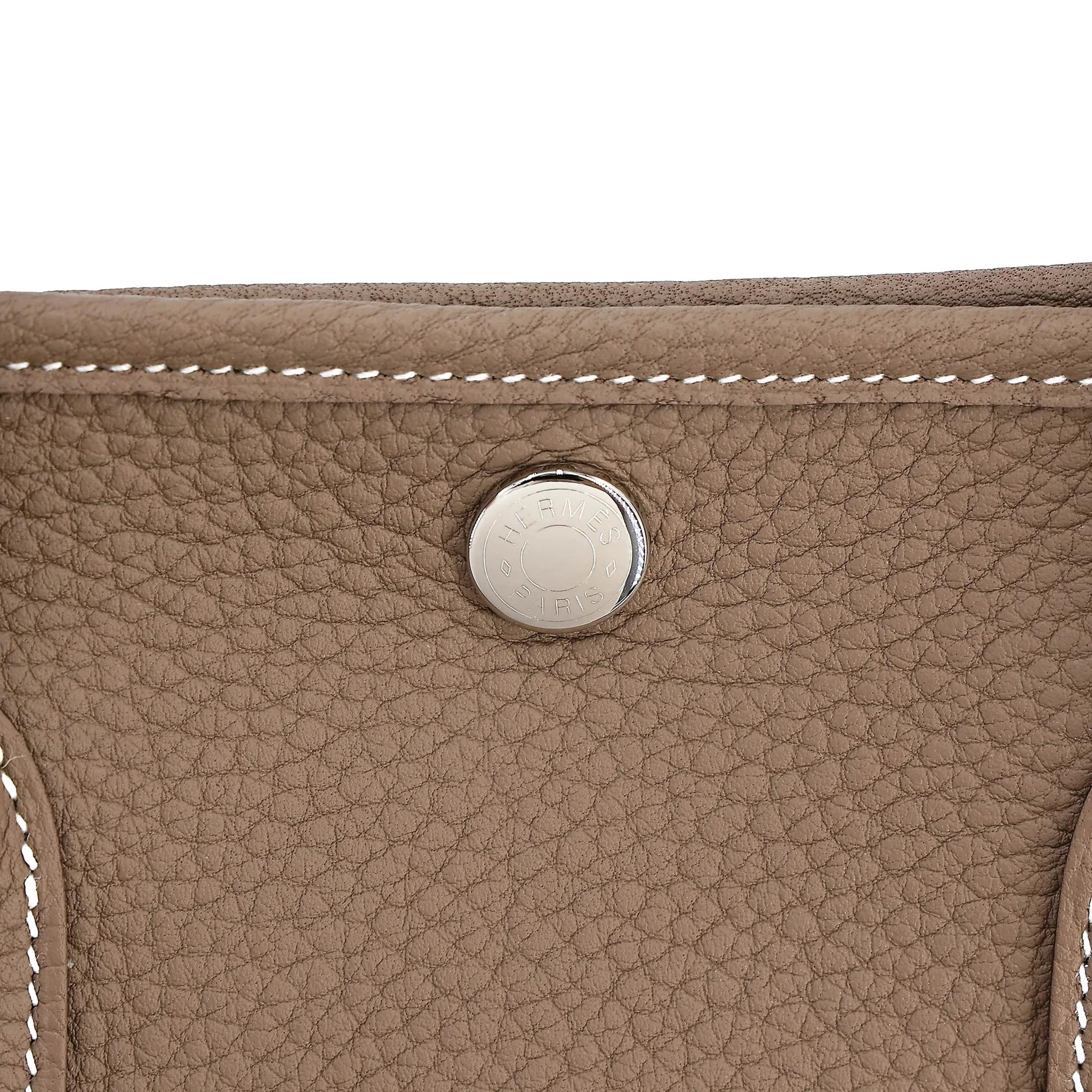 Brand New ( Rank N ) HERMÈS Garden Party TPM Etoupe (18) Negonda Palladium hardware K (2025) - 9