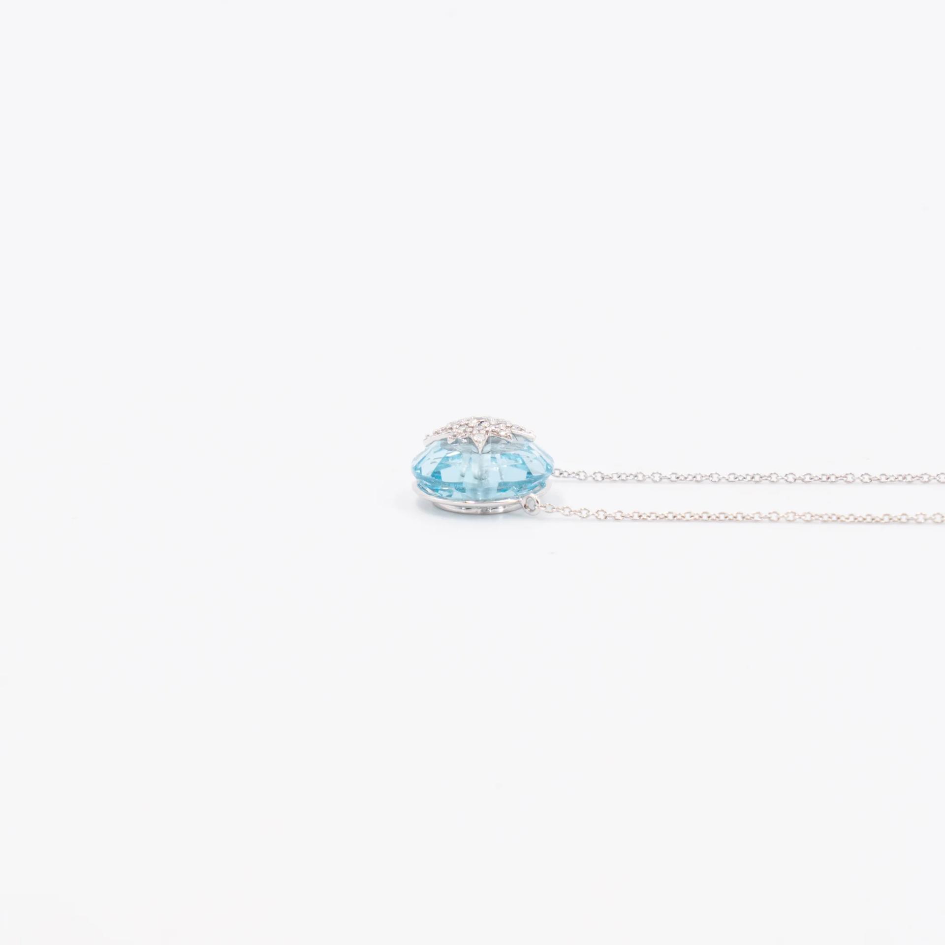 ランク N 新品 Mira ミラクル・ミー ESPOIR ネックレス ブルー ホワイト K18ホワイトゴールド ダイヤモンド - 12